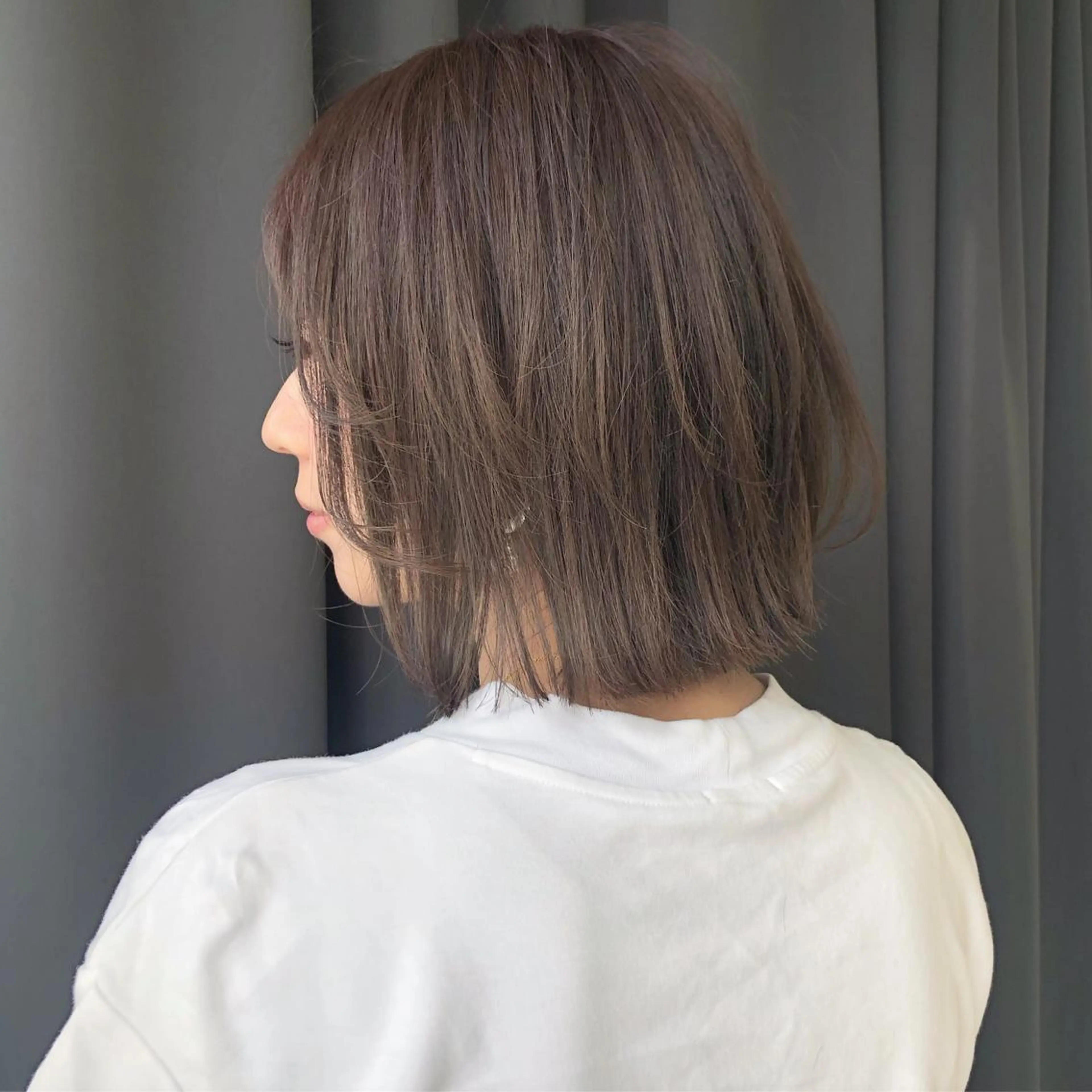 ミディアム カラー ボブレイヤー ボブ レイヤーカット ORIKA 美容室のヘアスタイル