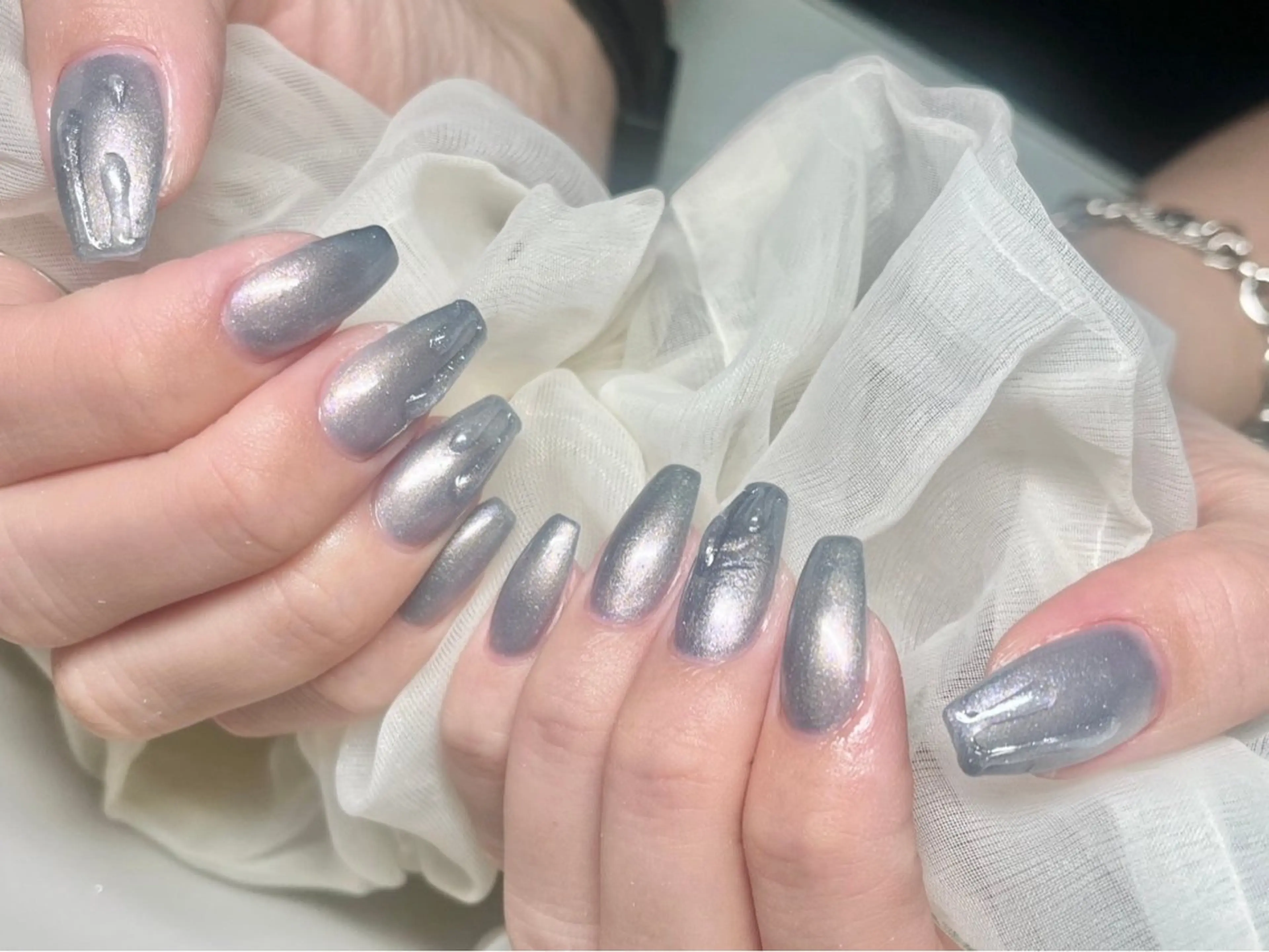 ネイル 長さ出し フレンチネイル ジェルネイル グラデーション 韓国ネイル ハンドネイル Nail&eye Belire 新宿のネイルデザイン
