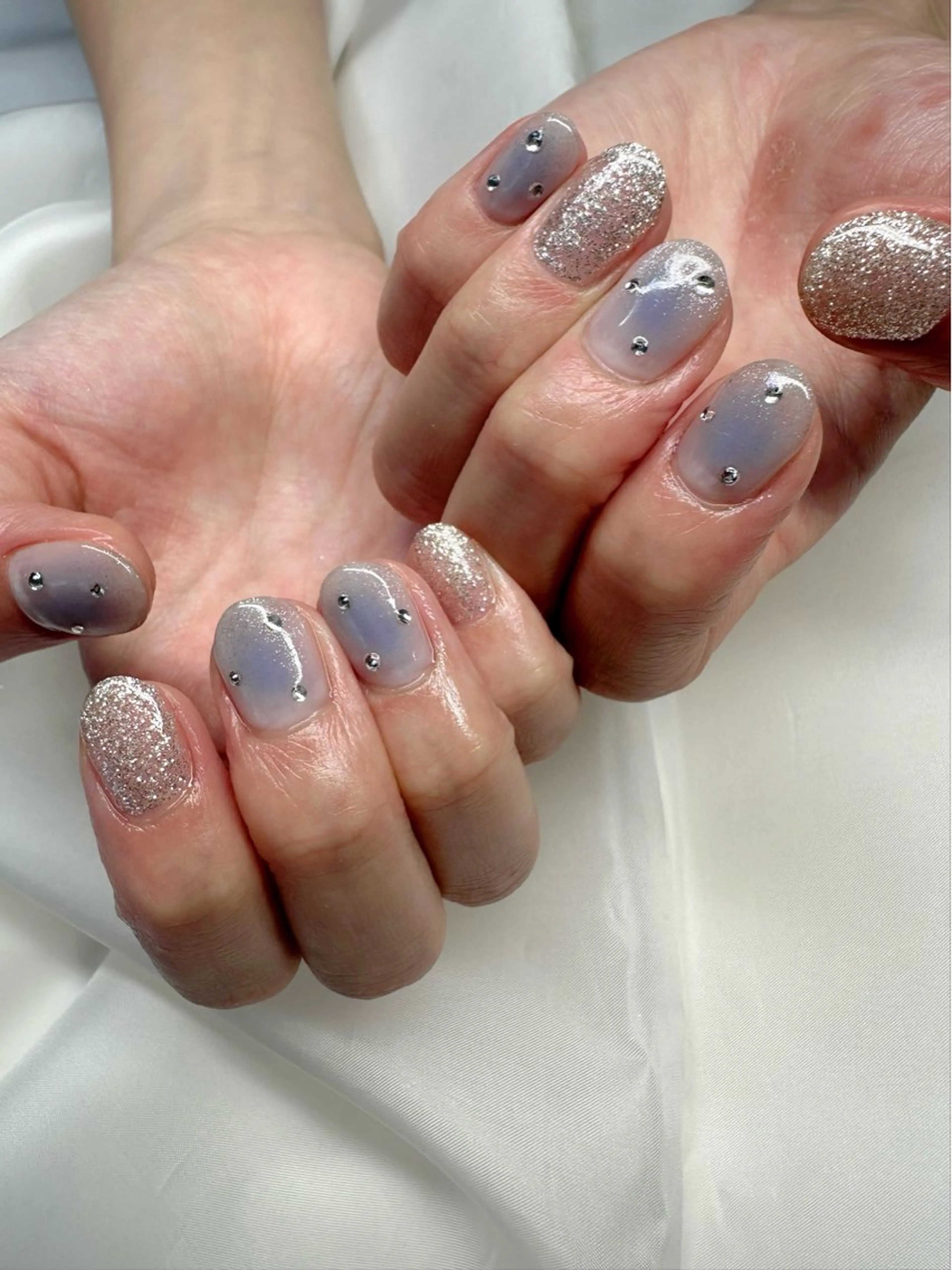 ネイル アートネイル ブルー チークネイル クリアネイル 氷ネイル・うるうるネイル 🪞KAPE NAIL 🪞のネイルデザイン