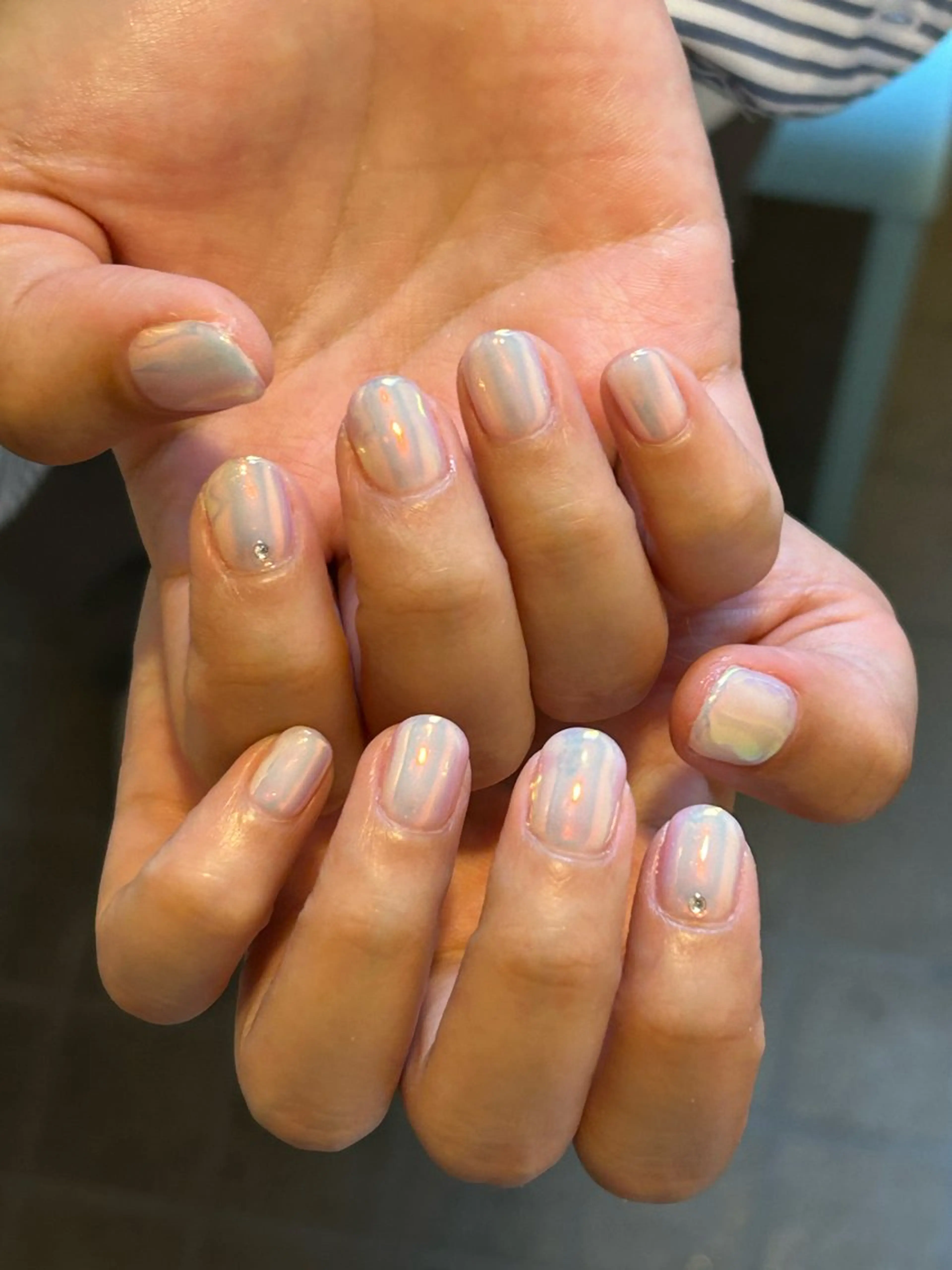ネイル オーロラネイル ミラーネイル ストーンネイル ハンドネイル Aimer Ciel エメシエル大宮ネイルのネイルデザイン