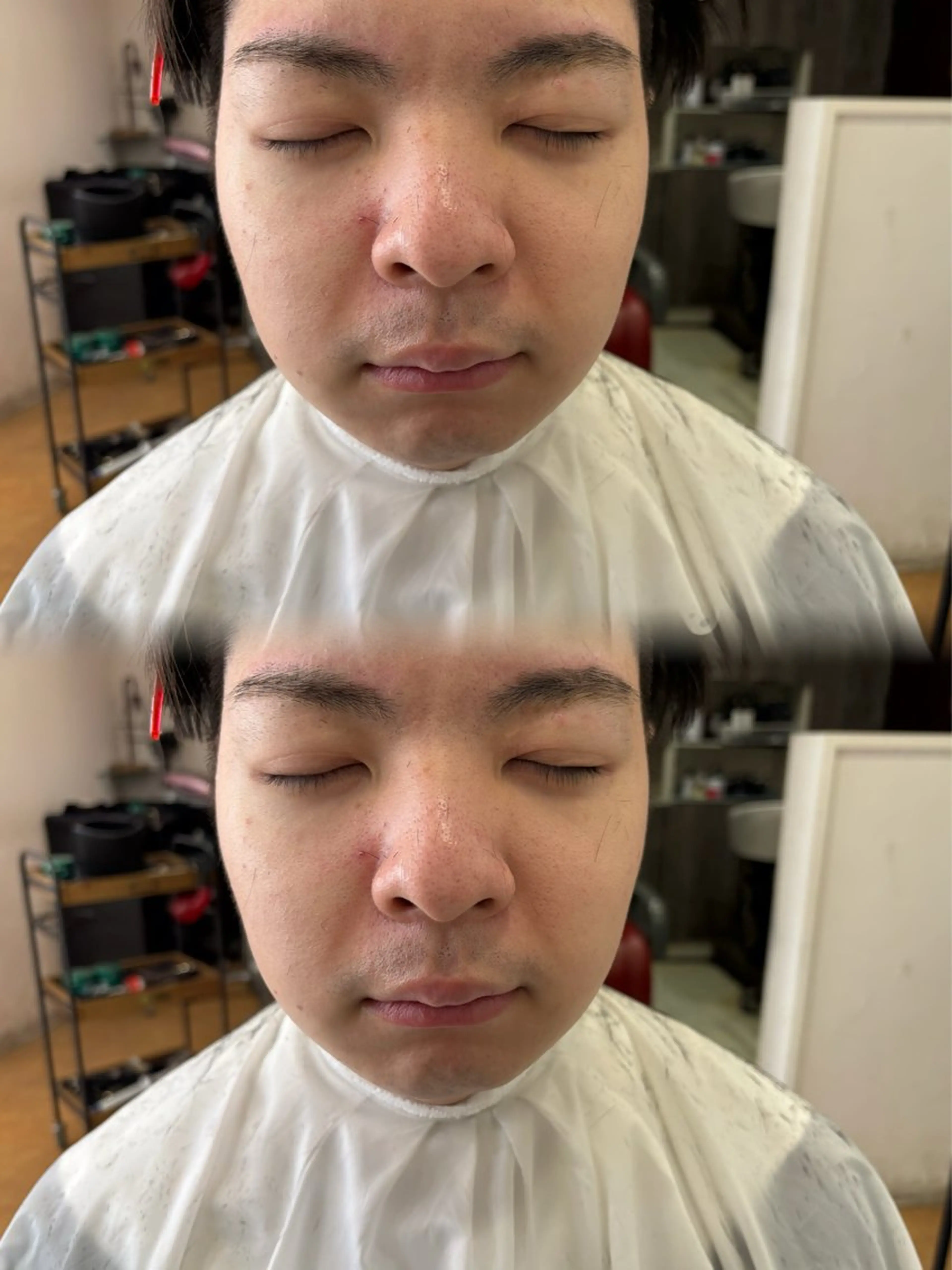 ショート メンズ ワックス脱毛 眉カット 髪質改善TR特化 副店長 坂田一樹】のヘアスタイル