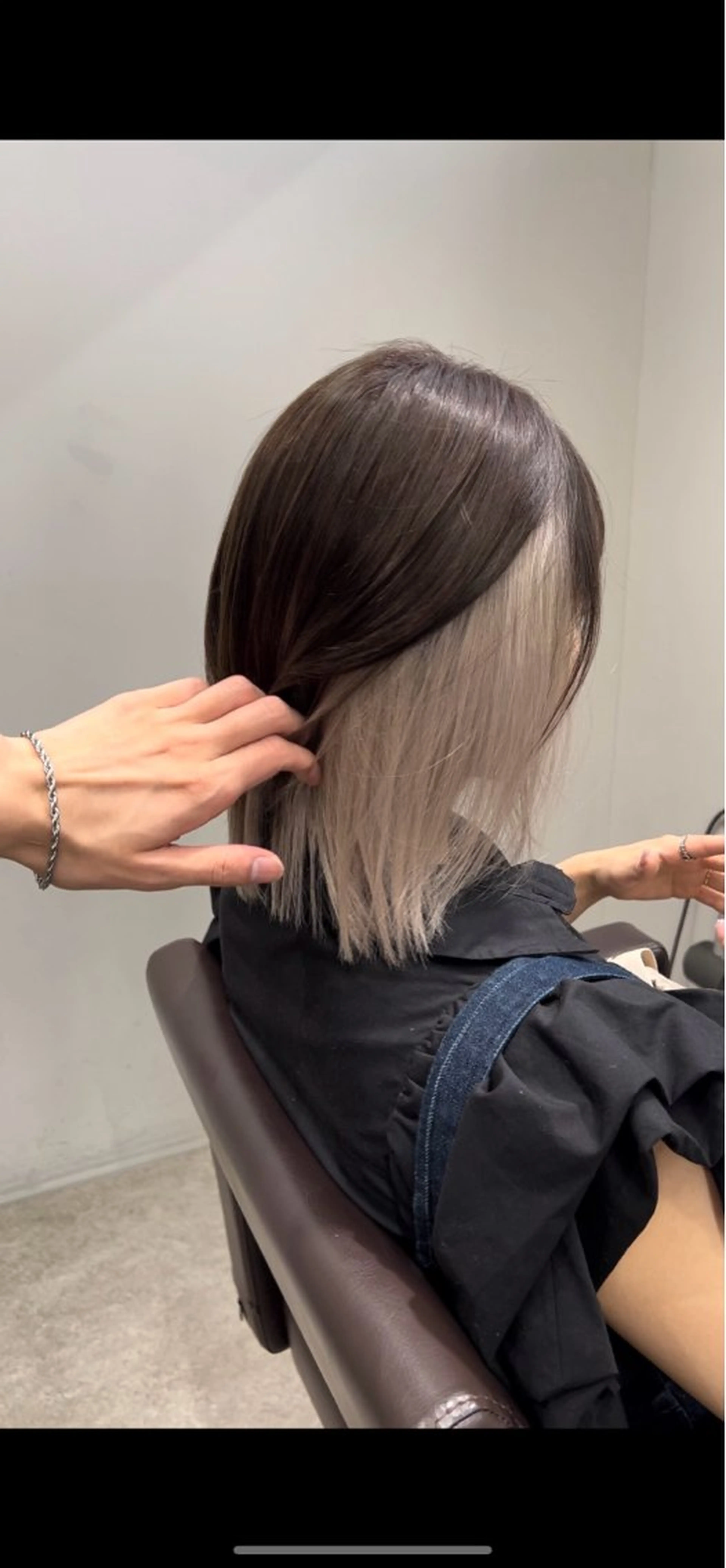 ミディアム カラー ブリーチ バレイヤージュ /ハイライト/もときのヘアスタイル