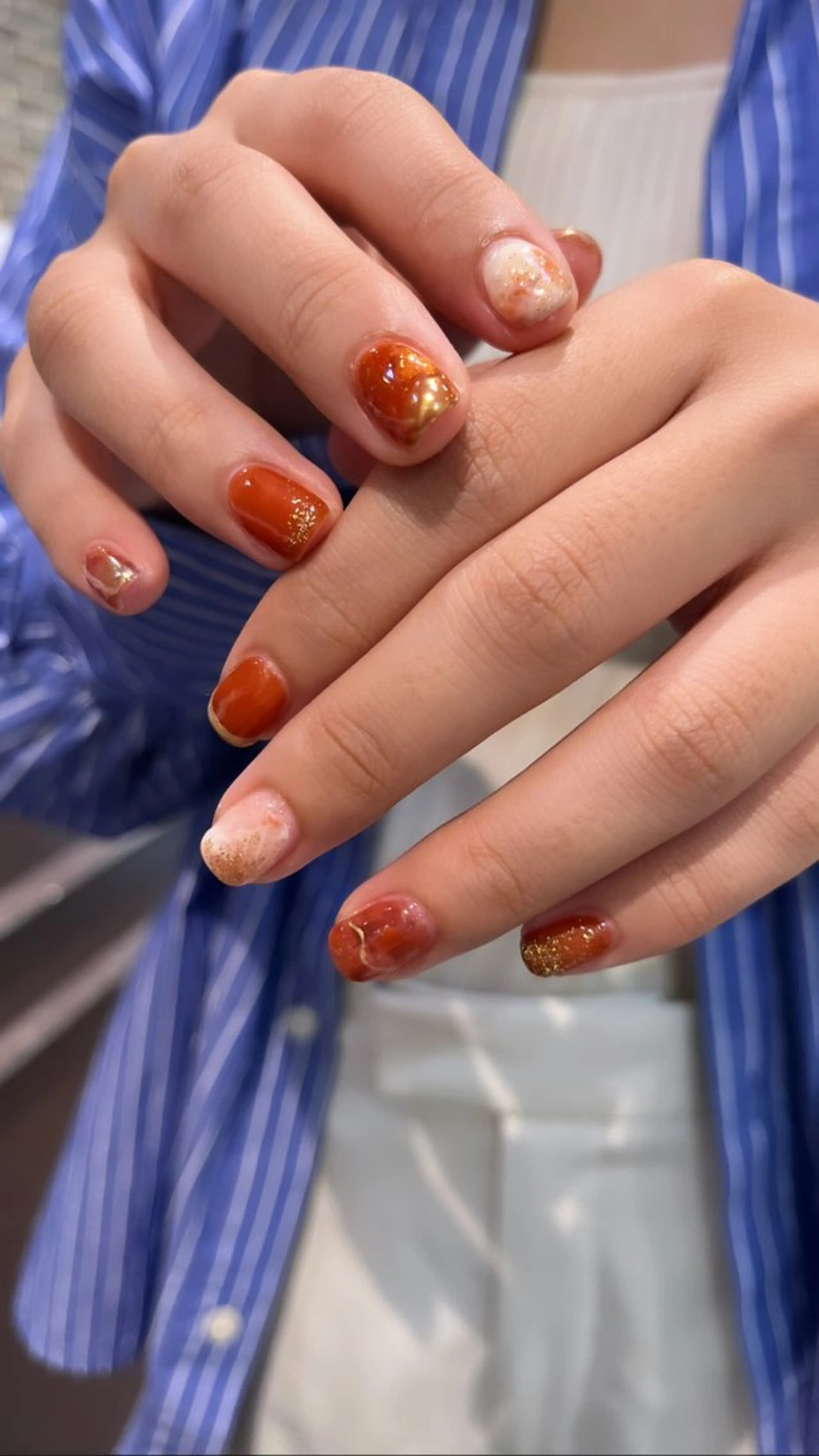 ネイル グラデーション 韓国ネイル ハンドネイル 酸性ストレート 🤍🎀honokaのヘアスタイル