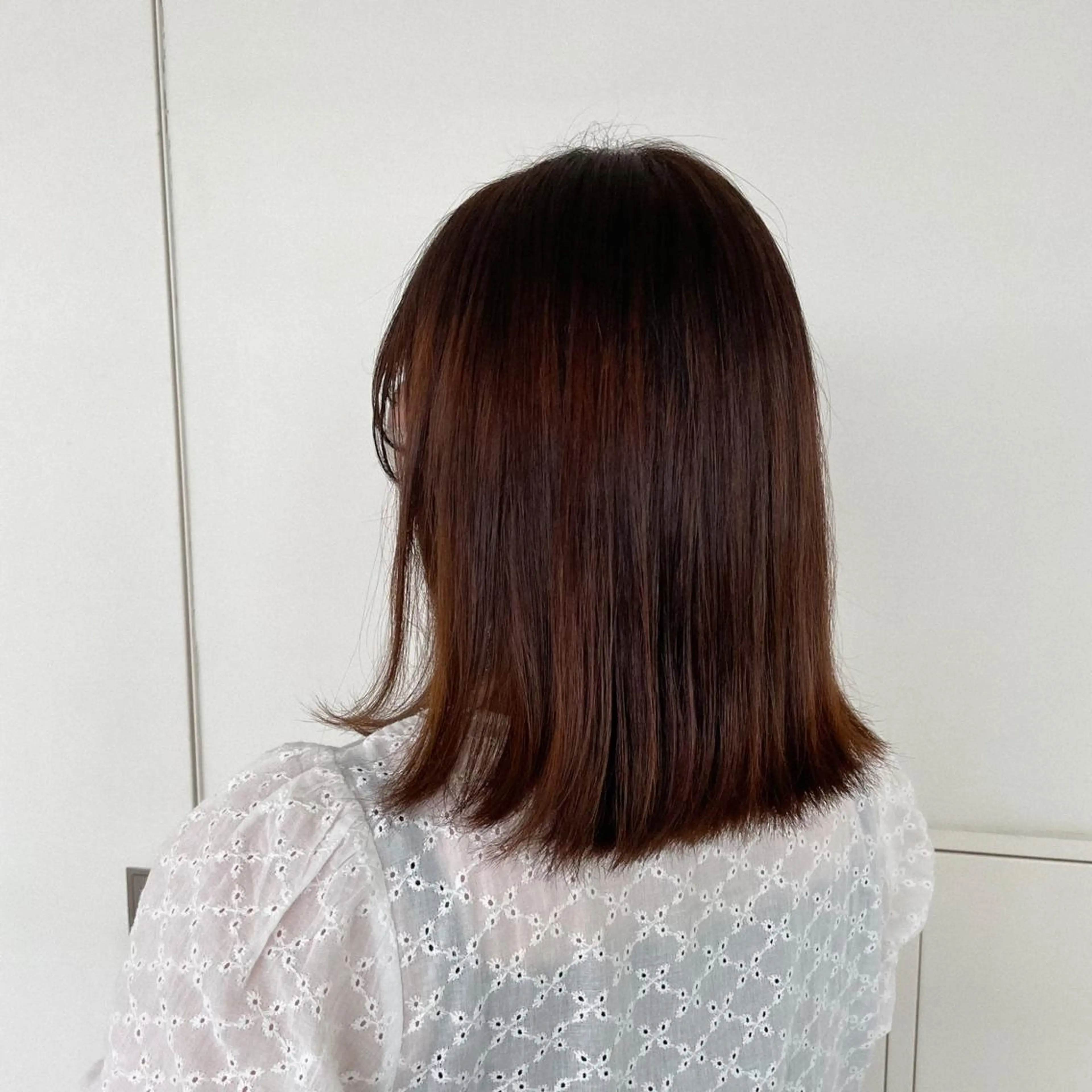 ミディアム カラー 落合 美穂のヘアスタイル