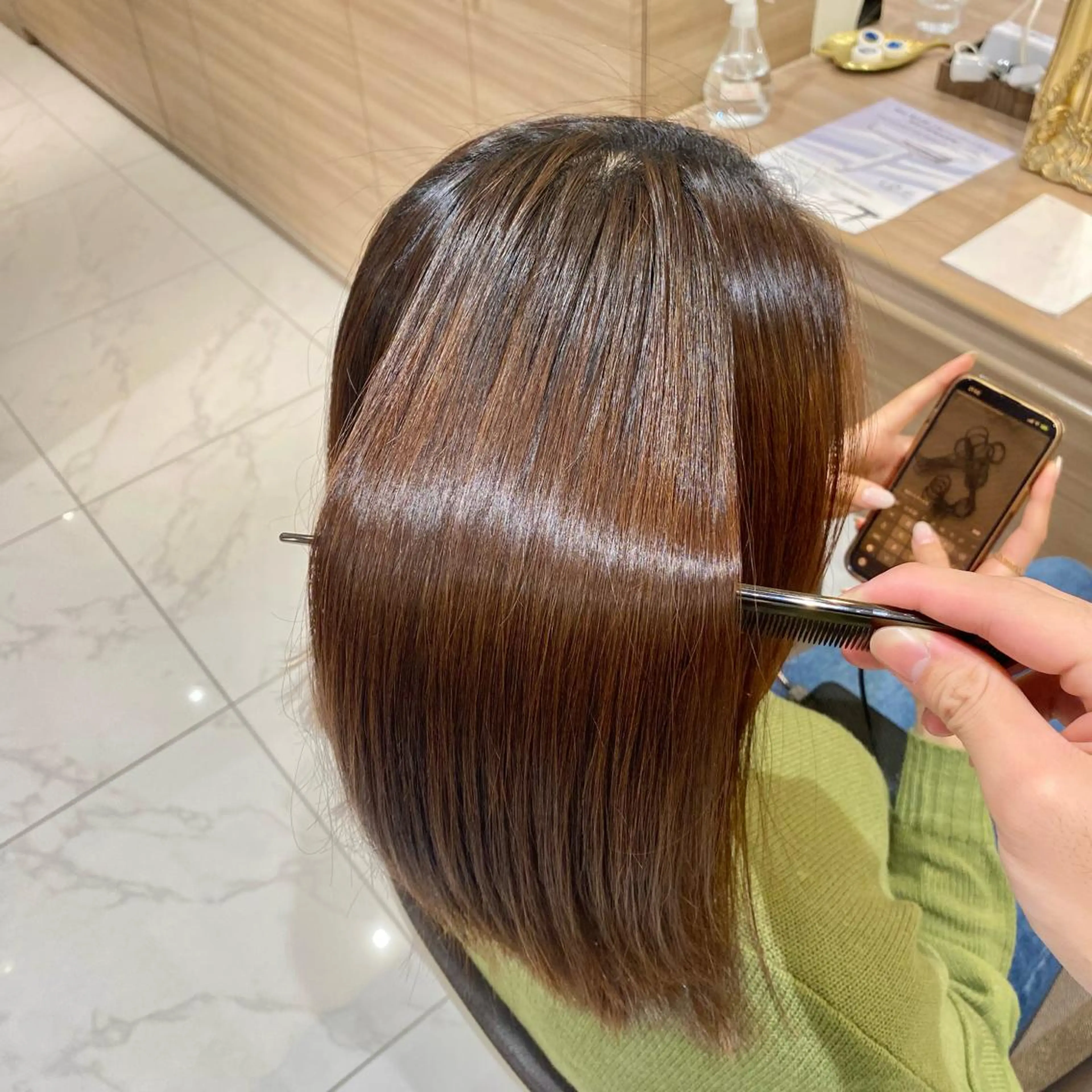 セミロング 縮毛矯正 トリートメント ✨美髪／縮毛矯正 講師 ／塚田健✨のヘアスタイル