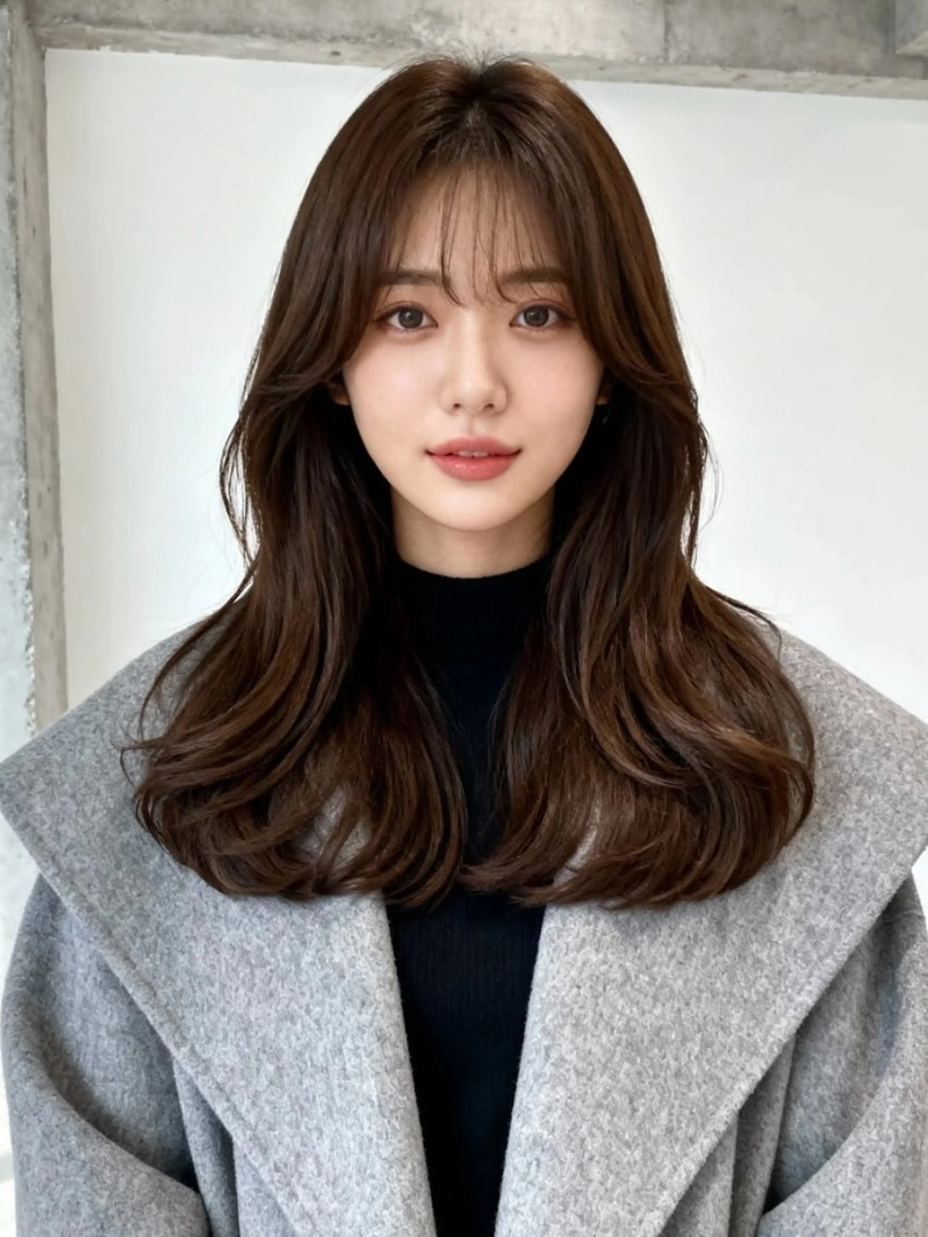 セミロング カラー アディクシーカラー 透明感カラー くびれヘア 顔まわりレイヤー 韓国風ヘア カット ヘアカラー トリートメント 韓国レイヤーカット 🫧大阪梅田レイヤーのヘアスタイル