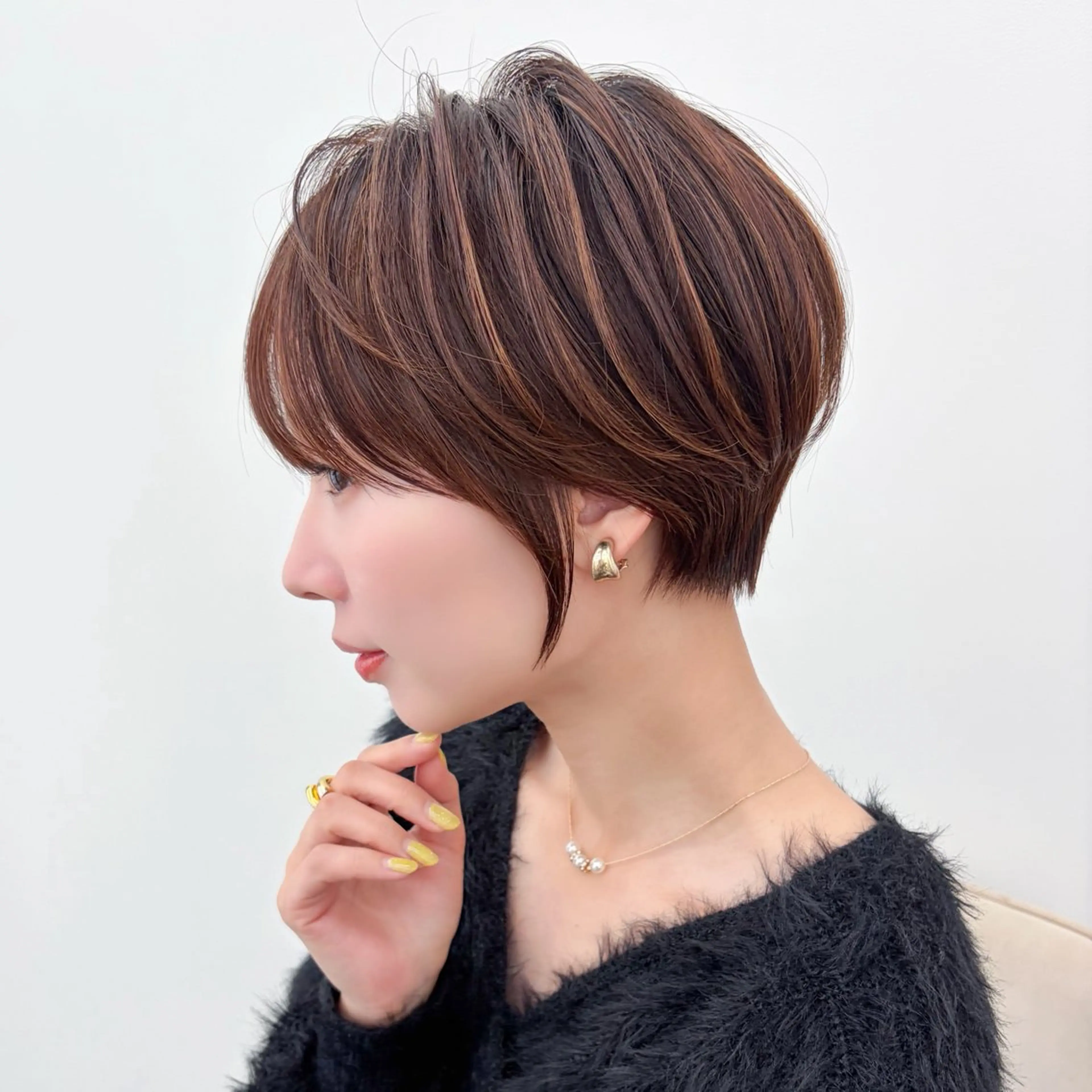 ショート ショート/レイヤー/ 縮毛矯正/ 渡邊莉玖のヘアスタイル