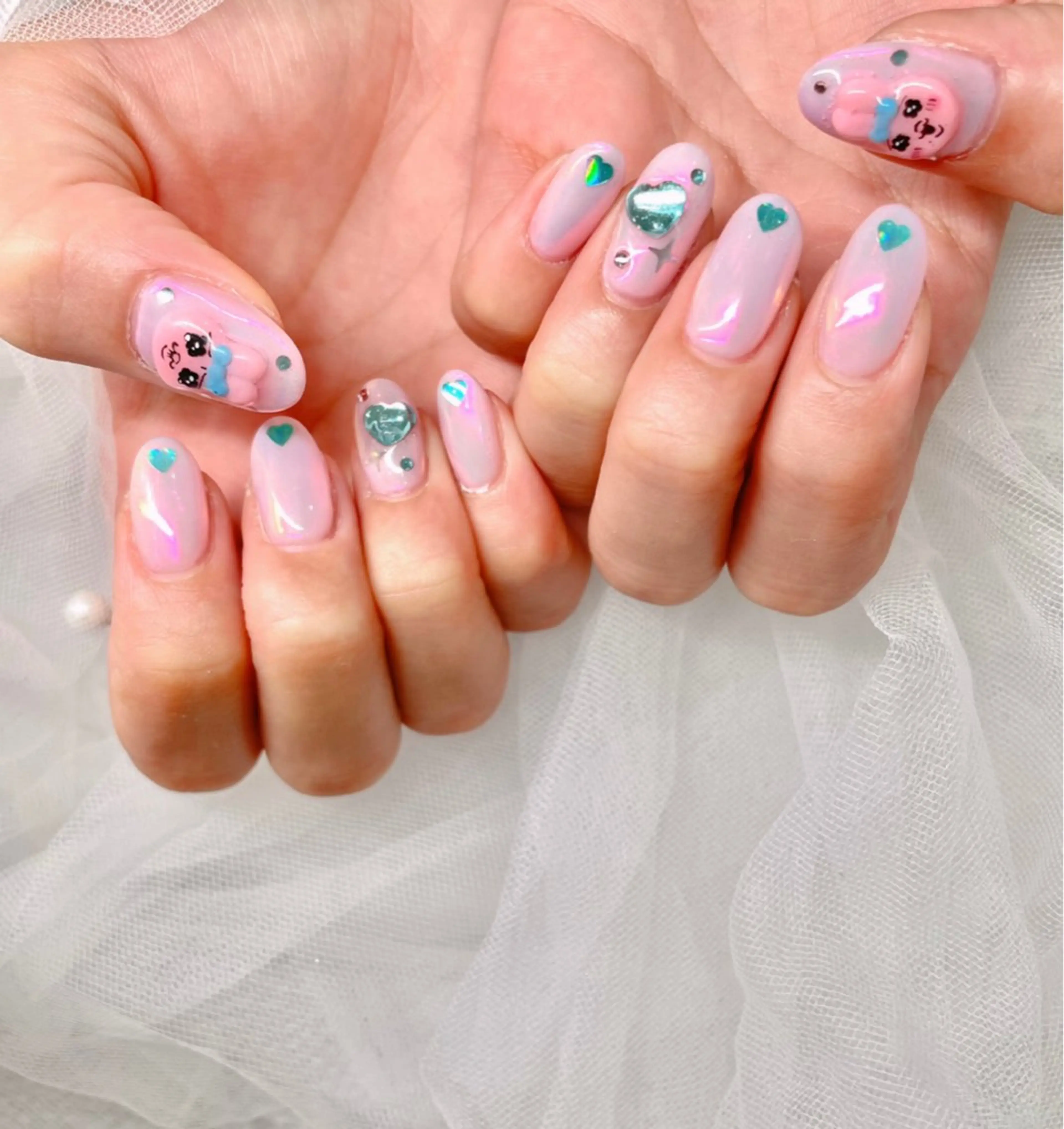 ネイル オーロラネイル ミラーネイル ゆりか ジョアアンジェ福島のネイルデザイン