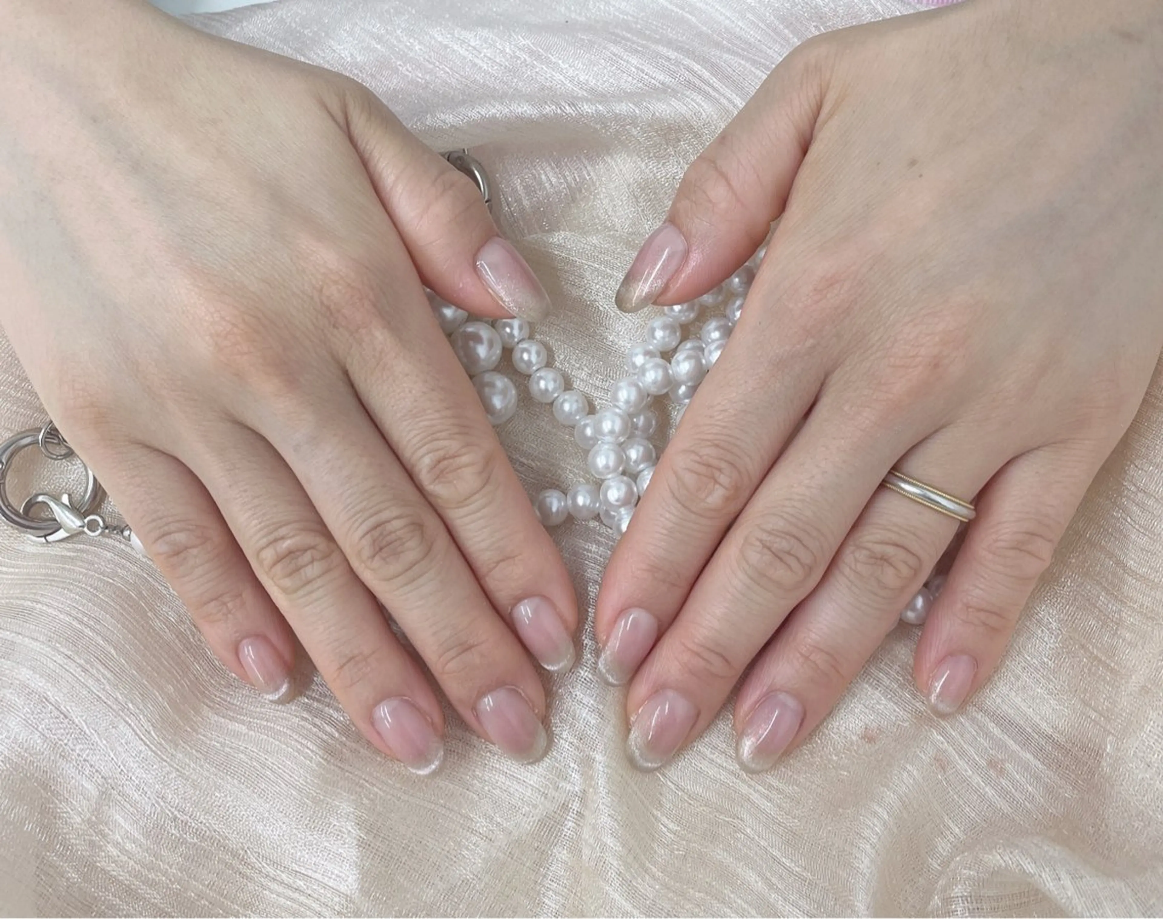 ネイル フレンチネイル マグネットネイル マグネットフレンチ 🩵Minmin nail salonのネイルデザイン