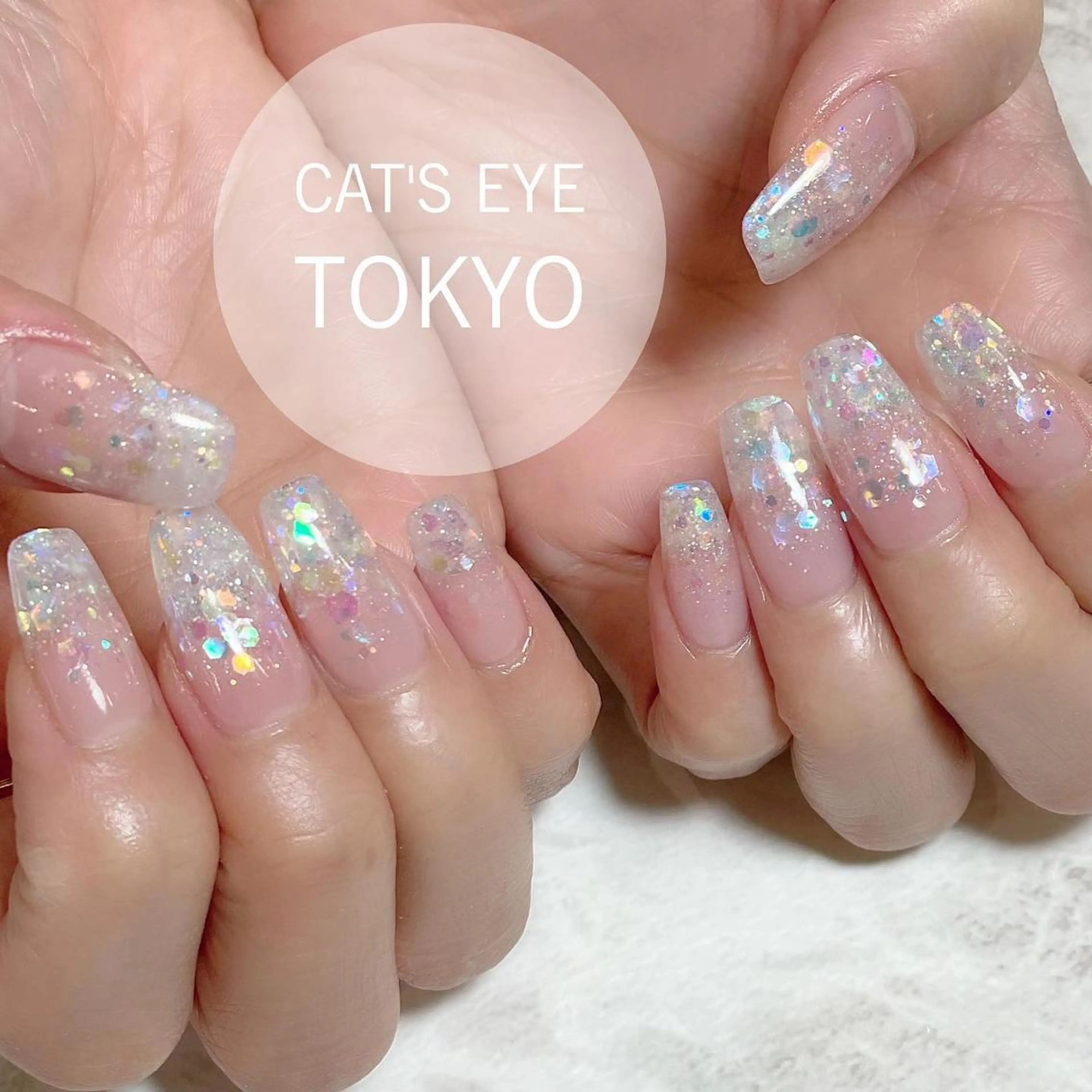 ネイル マツエク・マツパ グラデーション ラメ(グリッター) ラメグラデーション Cat's eye TOKYO 新宿店のネイルデザイン