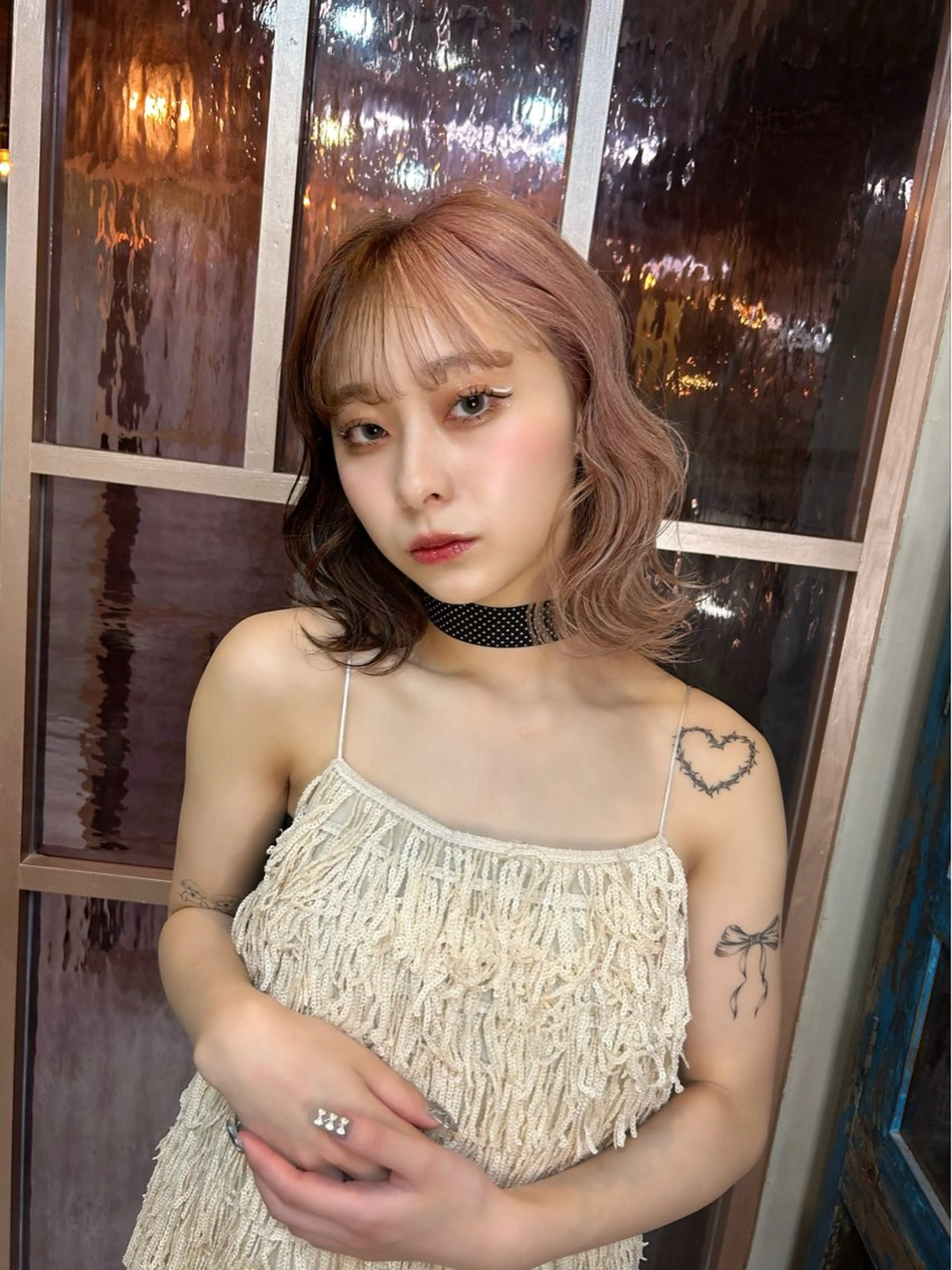 ミディアム カット ヘアカラー トリートメント L STUDIO所属・ハイトーン/ブリーチ 🧁soraのヘアスタイル