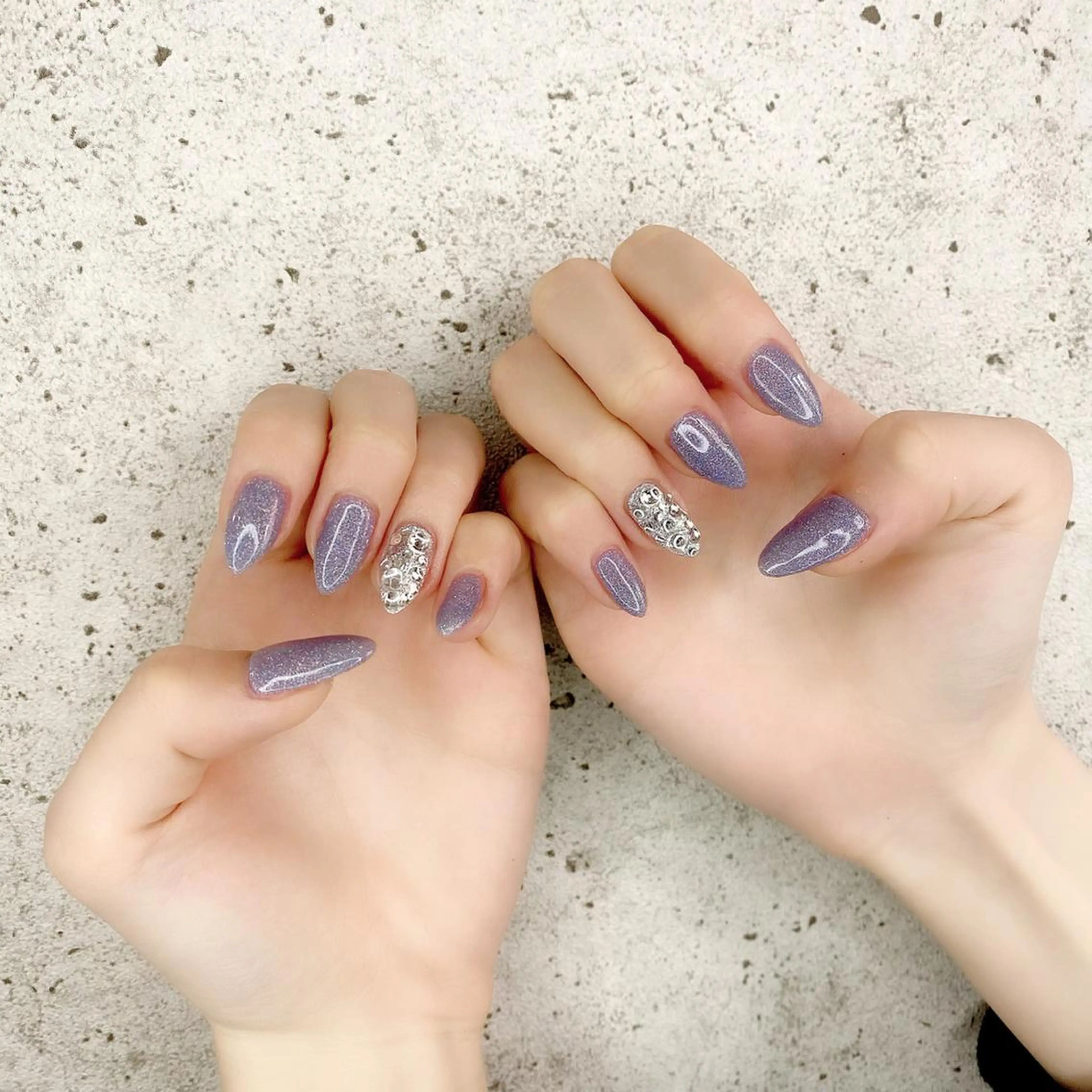 セミロング カラー パーマ ヘアアレンジ メンズ キッズ ネイル マツエク・マツパ アイブロウ ブルーカラー ブルーパープル パープルカラー ブルー フットネイル ハンドネイル Salon Ｋのネイルデザイン