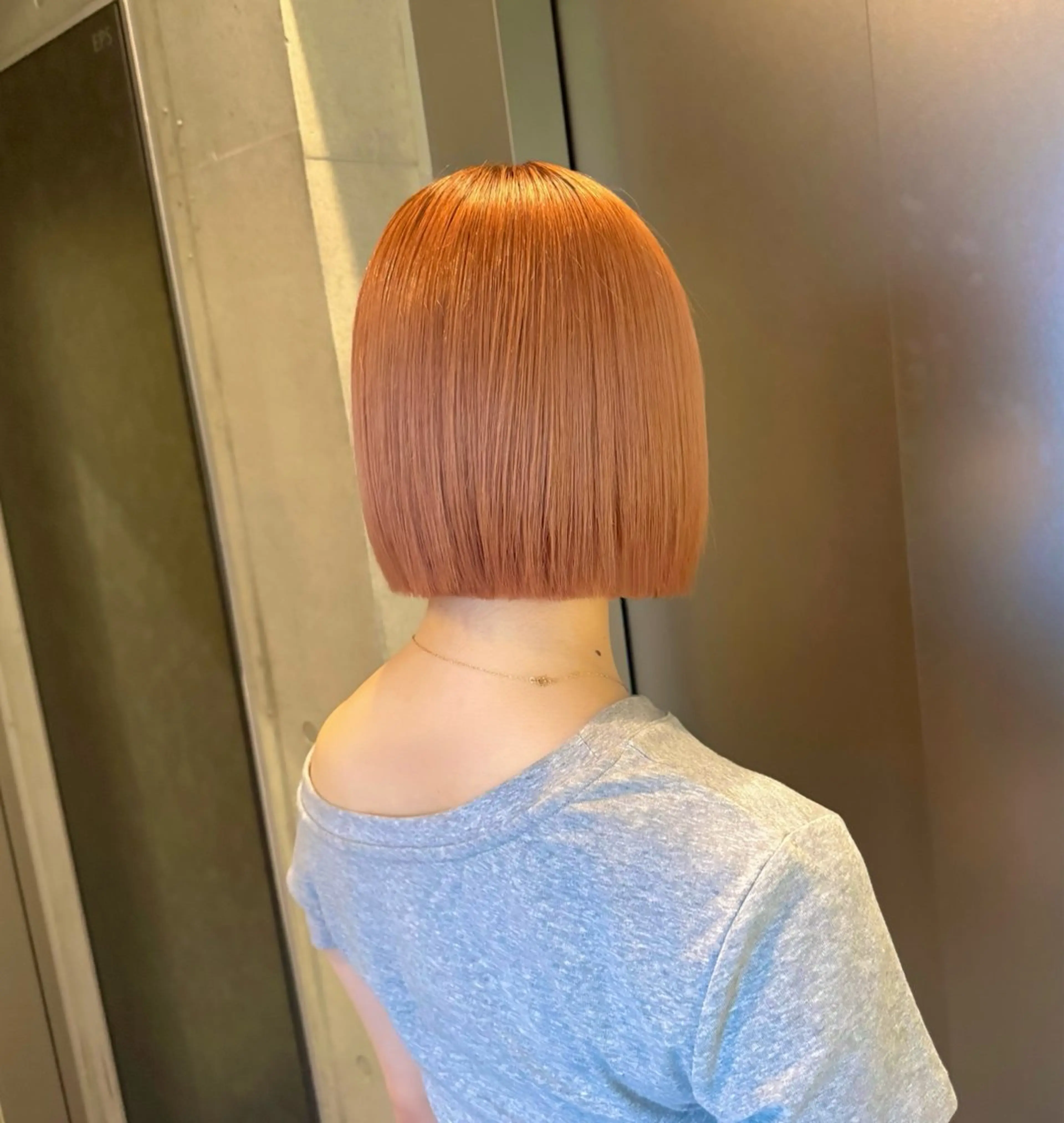 ショート カラー オレンジ ボブ レイヤーカット カット ヘアカラー トリートメント ヘッドスパ 透明感/血色カラー/ 似合せレイヤー/ゆいのヘアスタイル