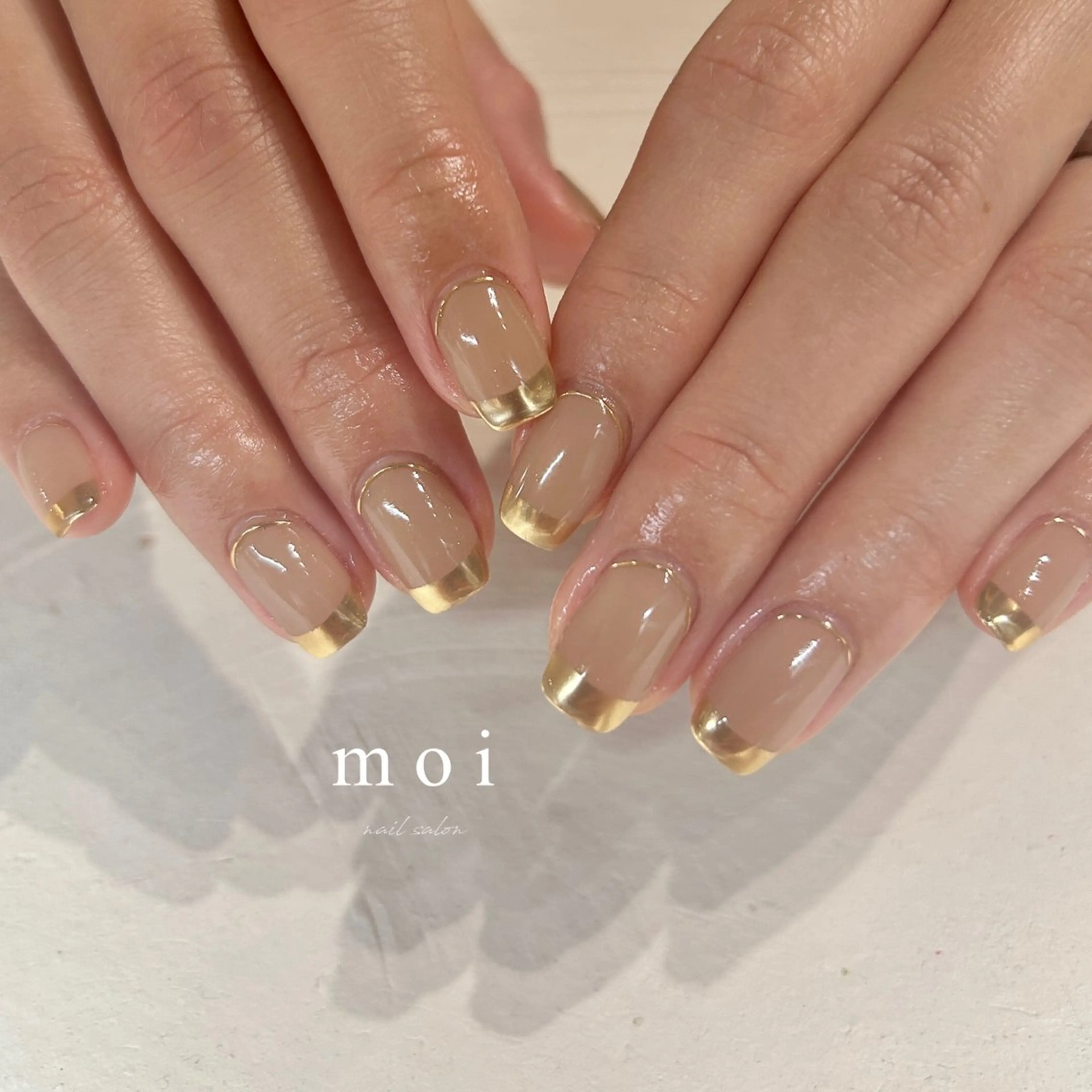 ネイル フレンチネイル ミラーネイル nail salon moiのネイルデザイン