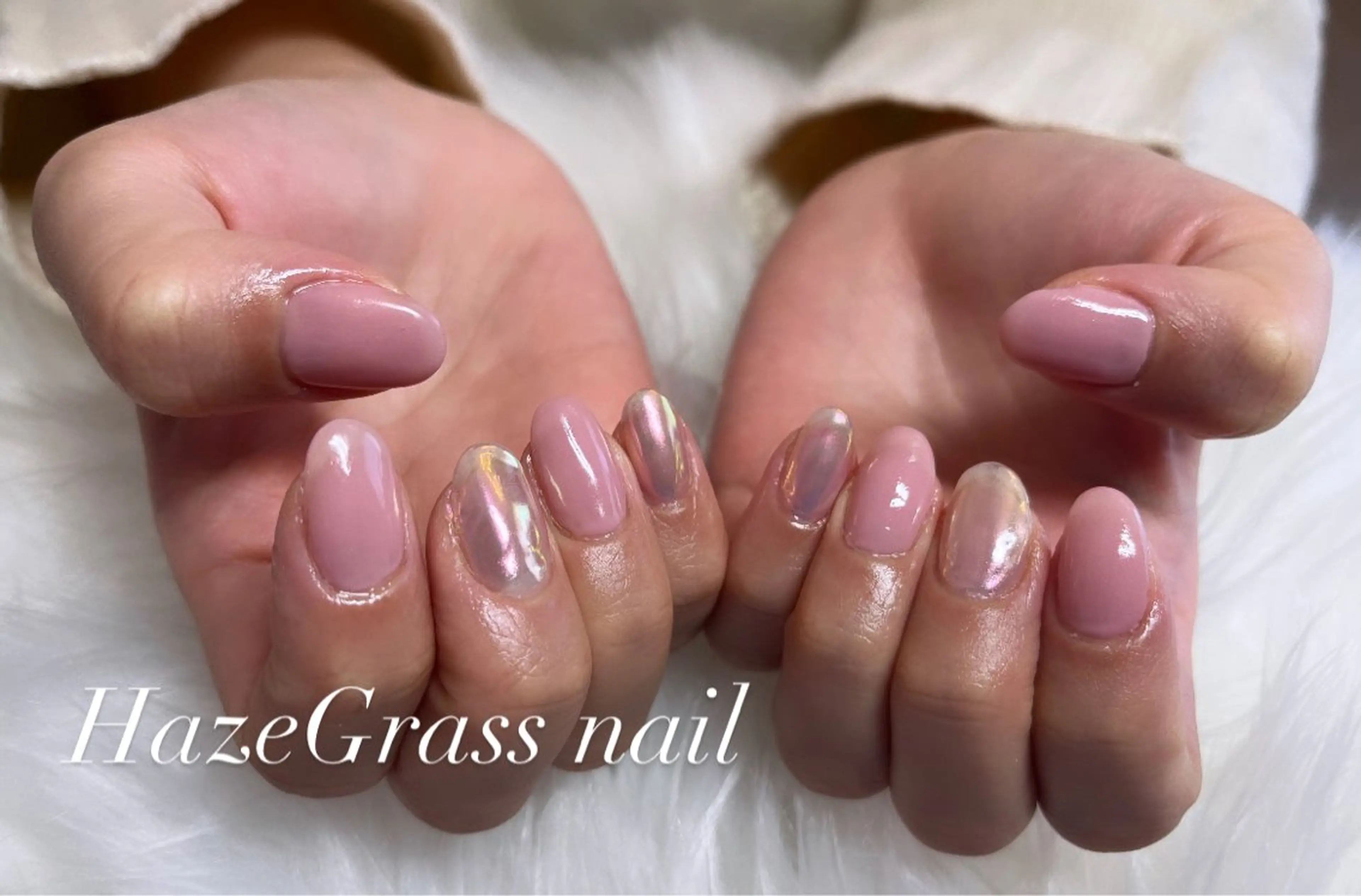 ネイル ワンカラーネイル ピンク ハンドネイル HazeGrass NAILのネイルデザイン