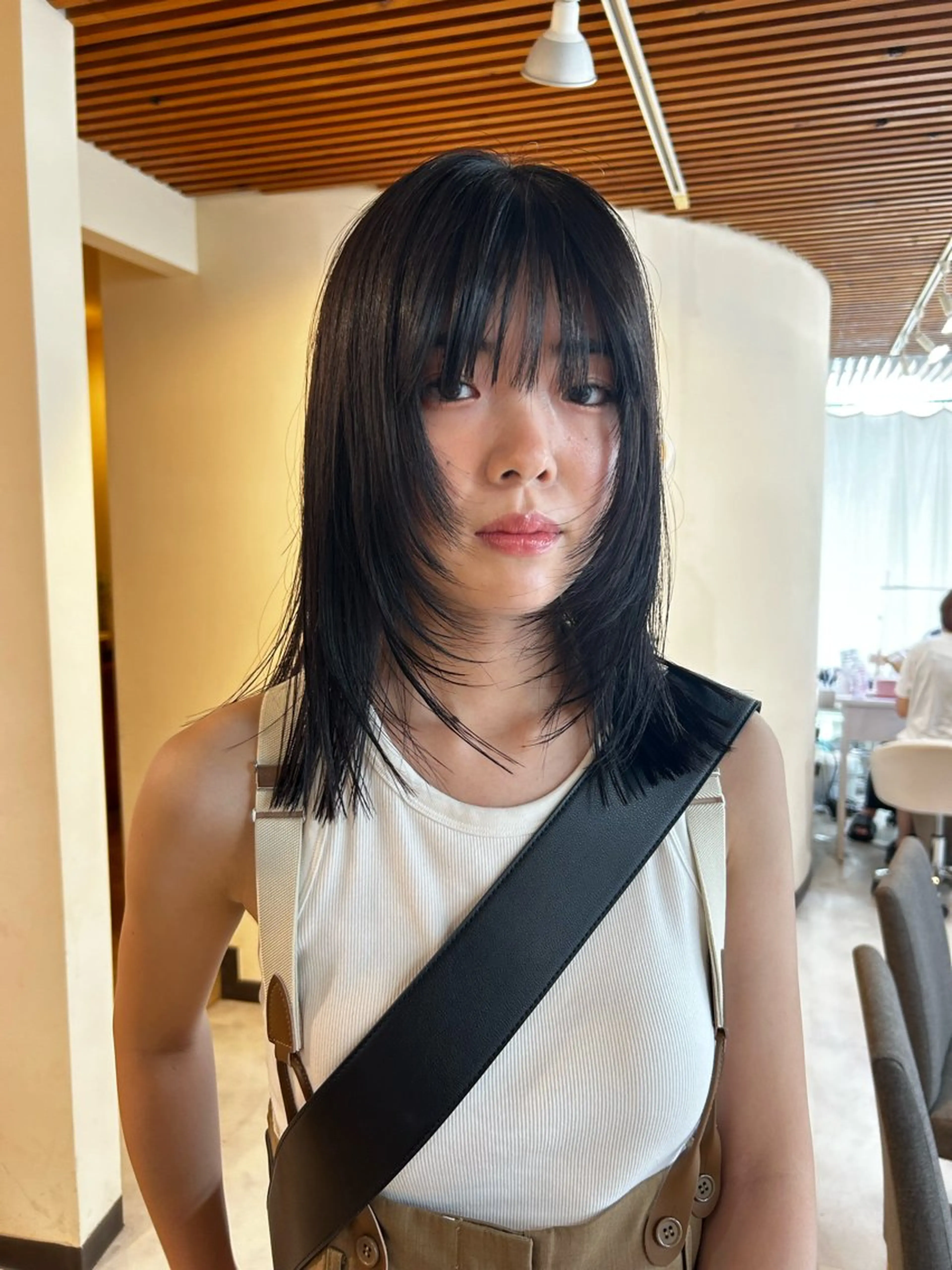 ミディアム カット ヘアカラー トリートメント 透明感/レイヤー/ 武士るな🌿‬のヘアスタイル