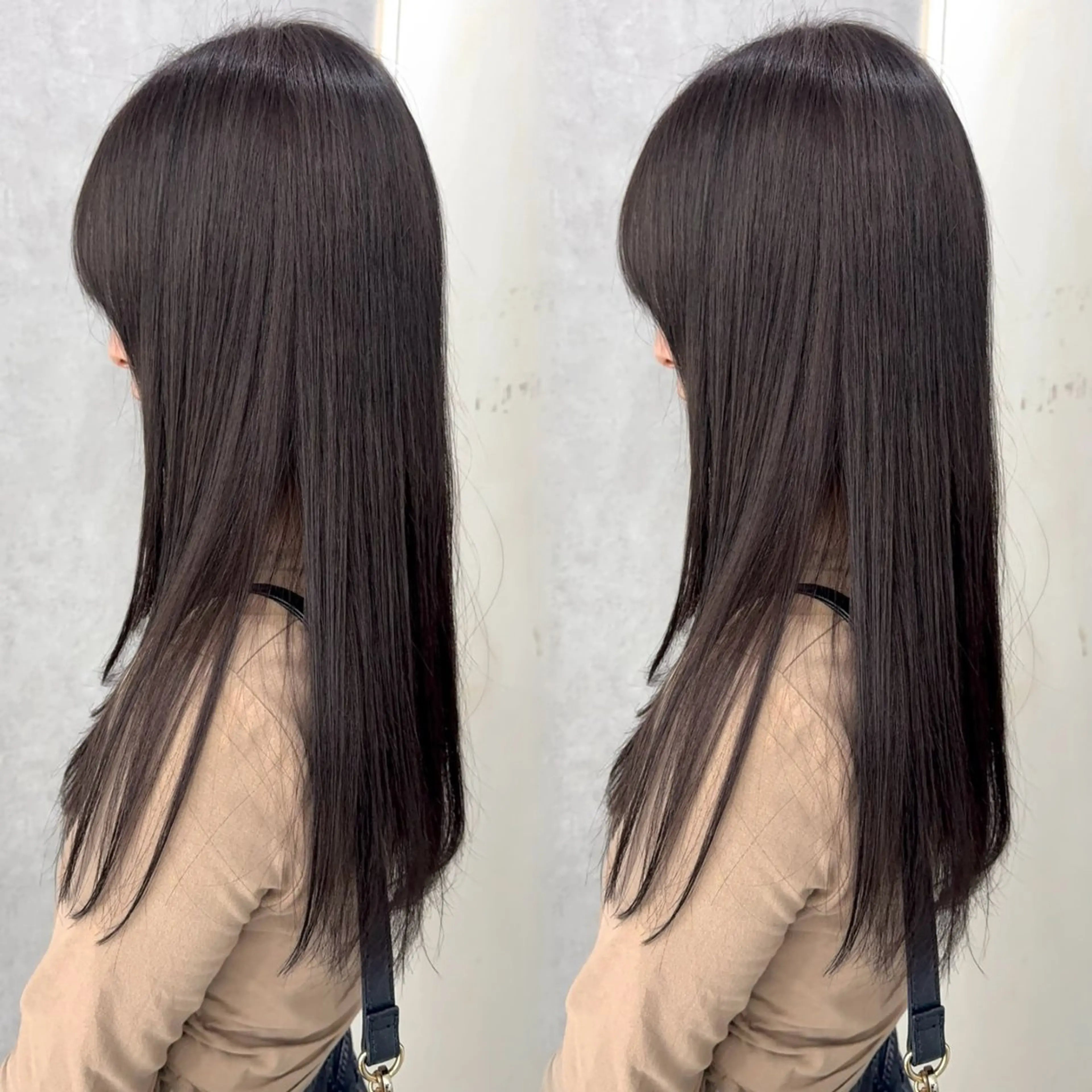 ロング カラー アッシュ アッシュブラウン ベージュカラー 黒髪 ブリーチ ヘアカラー トリートメント 赤み無し柔らかカラー 【梅田】madokaのヘアスタイル