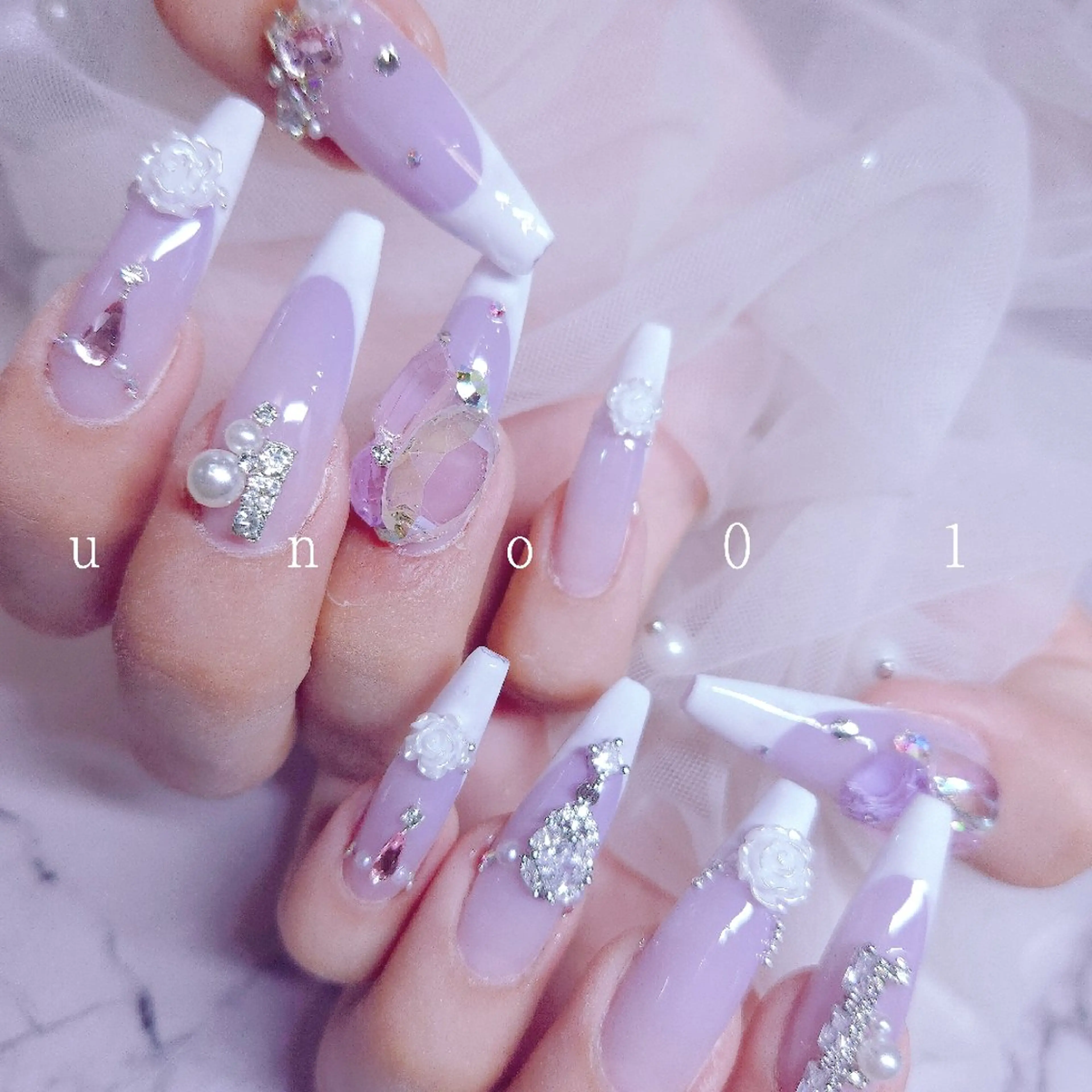 ネイル アートネイル ロングネイル ハンドネイル u   n   o  n a i l 01のネイルデザイン