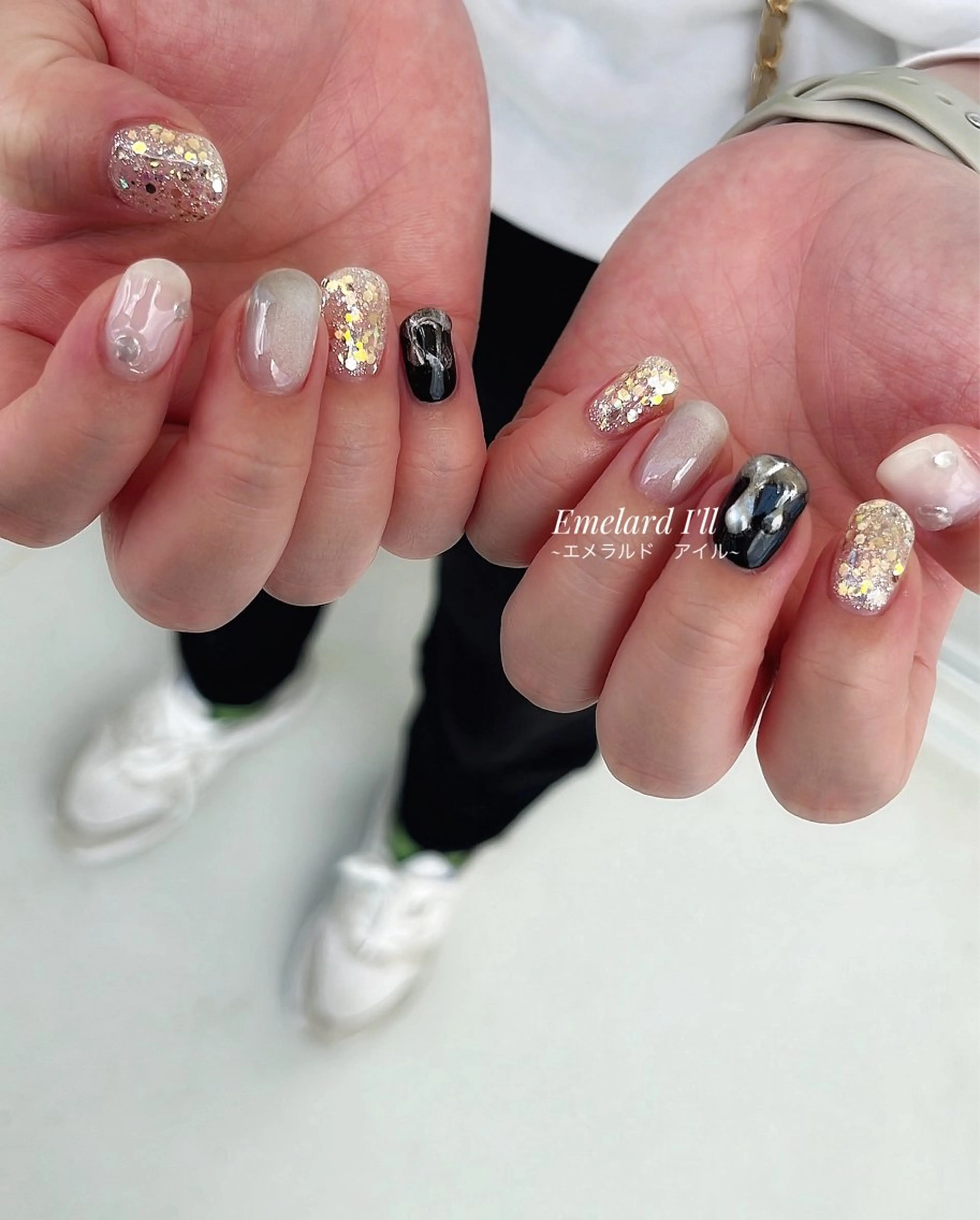 ネイル ジェルネイル パラジェル 沖縄市ネイルサロン エメラルドアイルのネイルデザイン