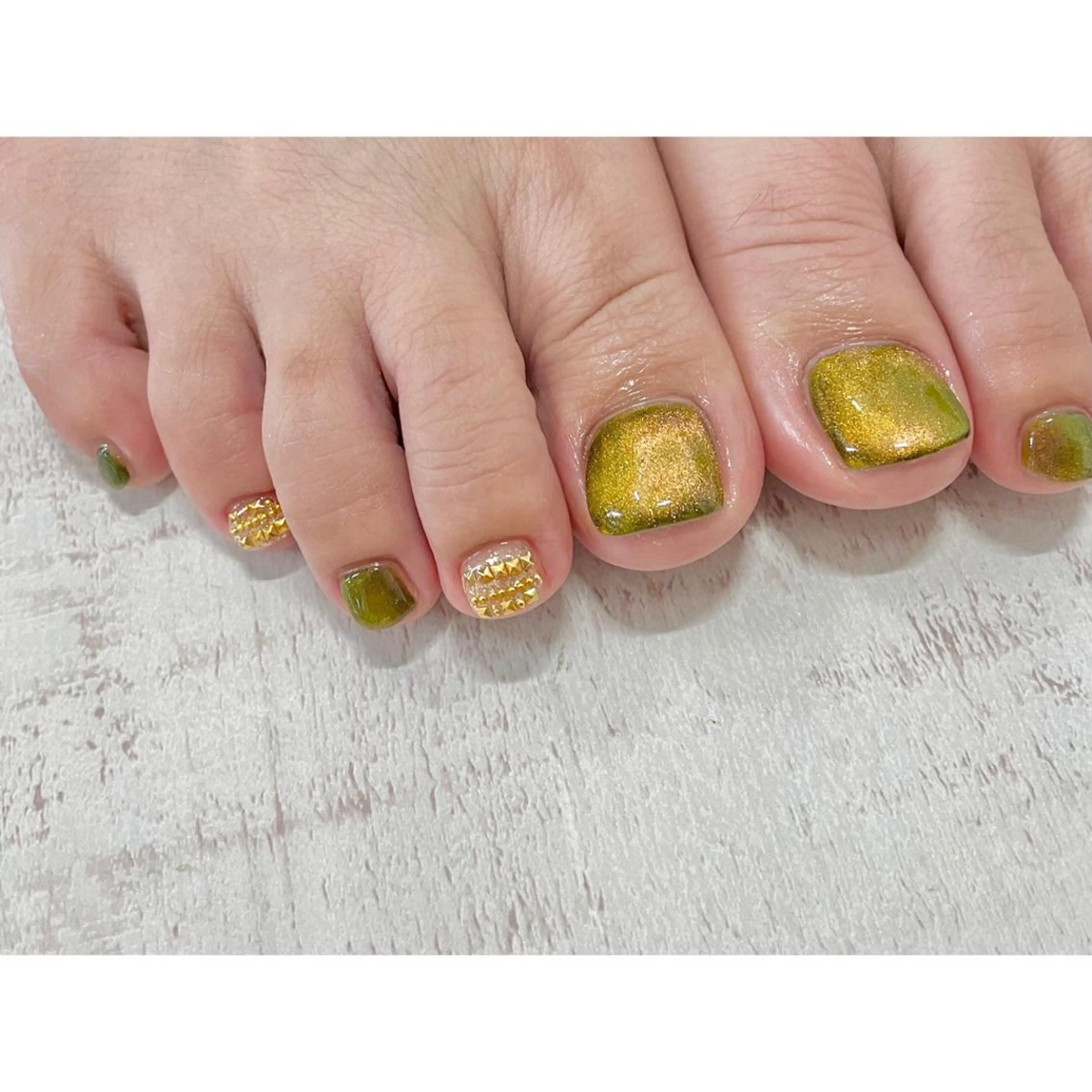 ネイル フットネイル 𖡼 yumenoのネイルデザイン