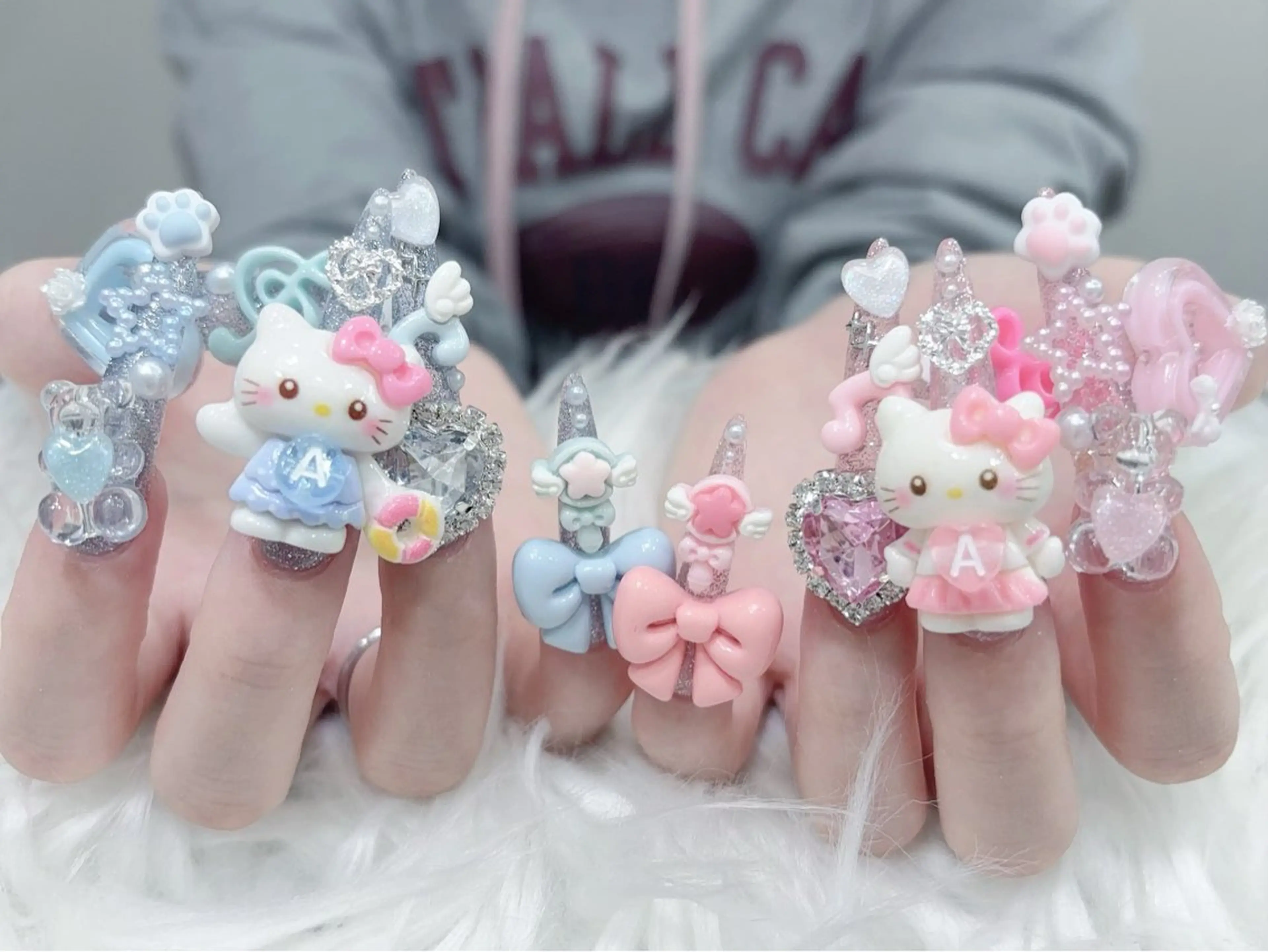 ネイル 成人式 マグネットネイル 大理石ネイル(マーブル) リボン 夏ネイル ハンドネイル MoMoA Nail ネイル長さ出し専門店のネイルデザイン