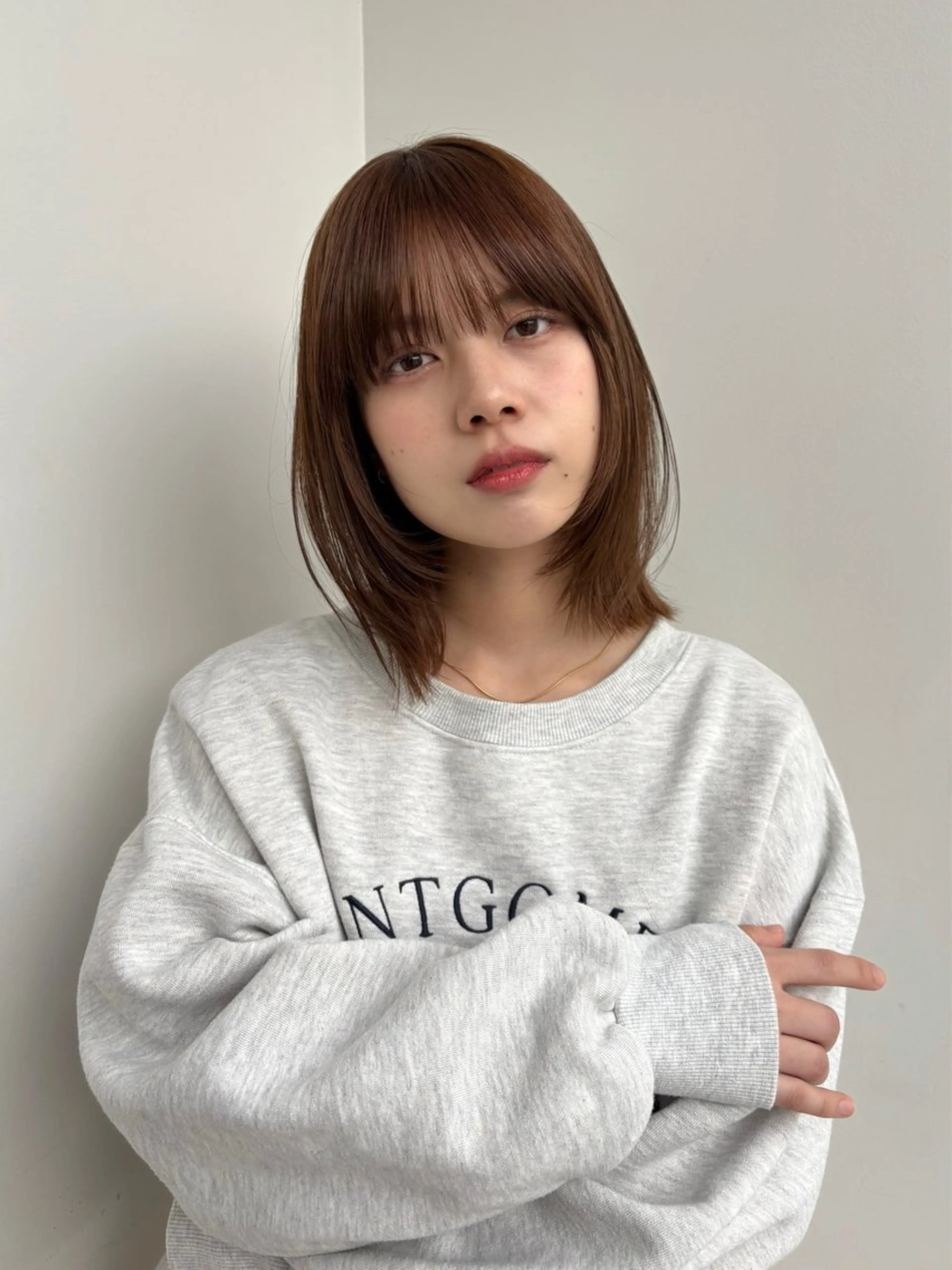 ショート ボブ くびれヘア 似合わせ/ベージュ /レイヤー/りほ🤍のヘアスタイル