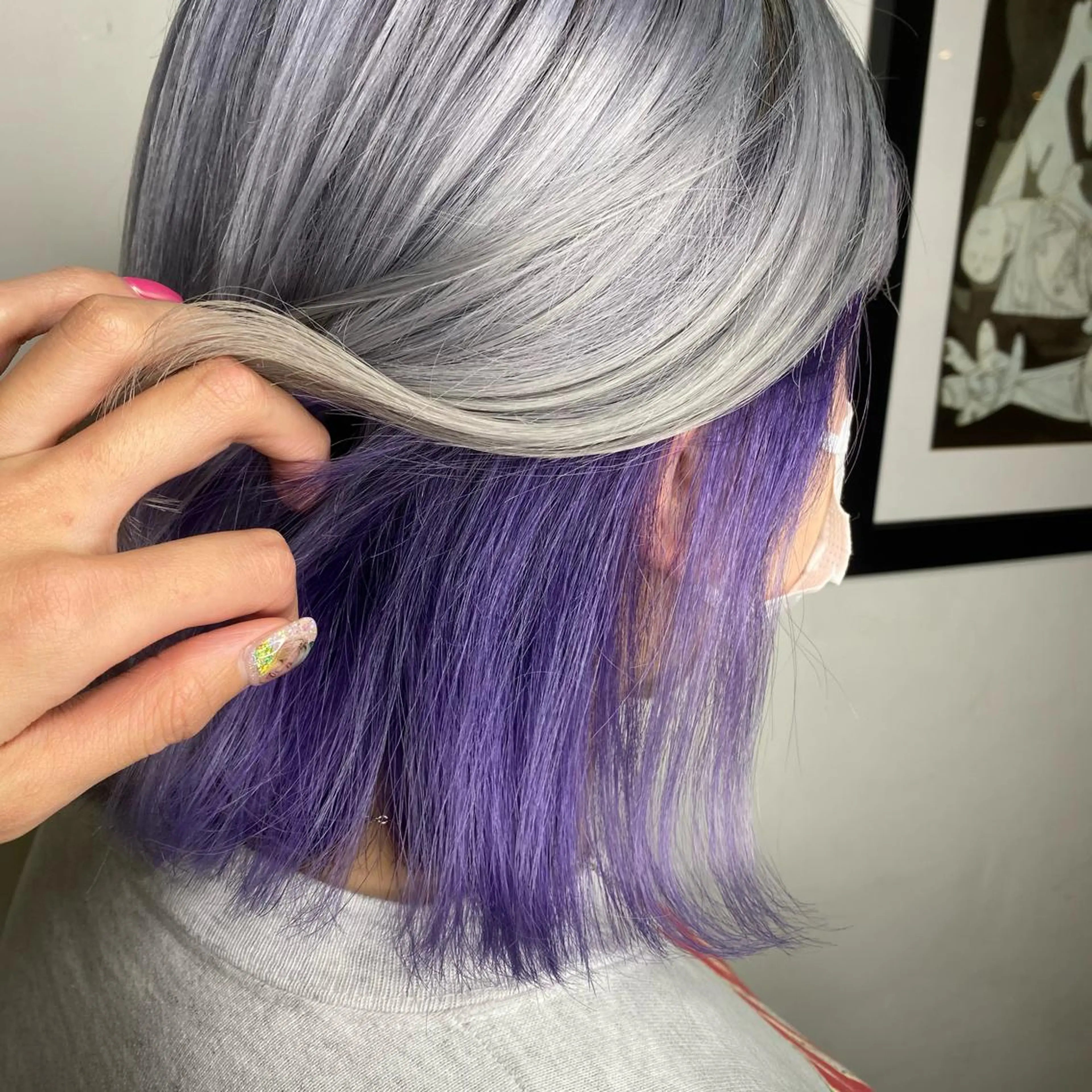 ミディアム カラー パープルカラー 💚 nao💚のヘアスタイル