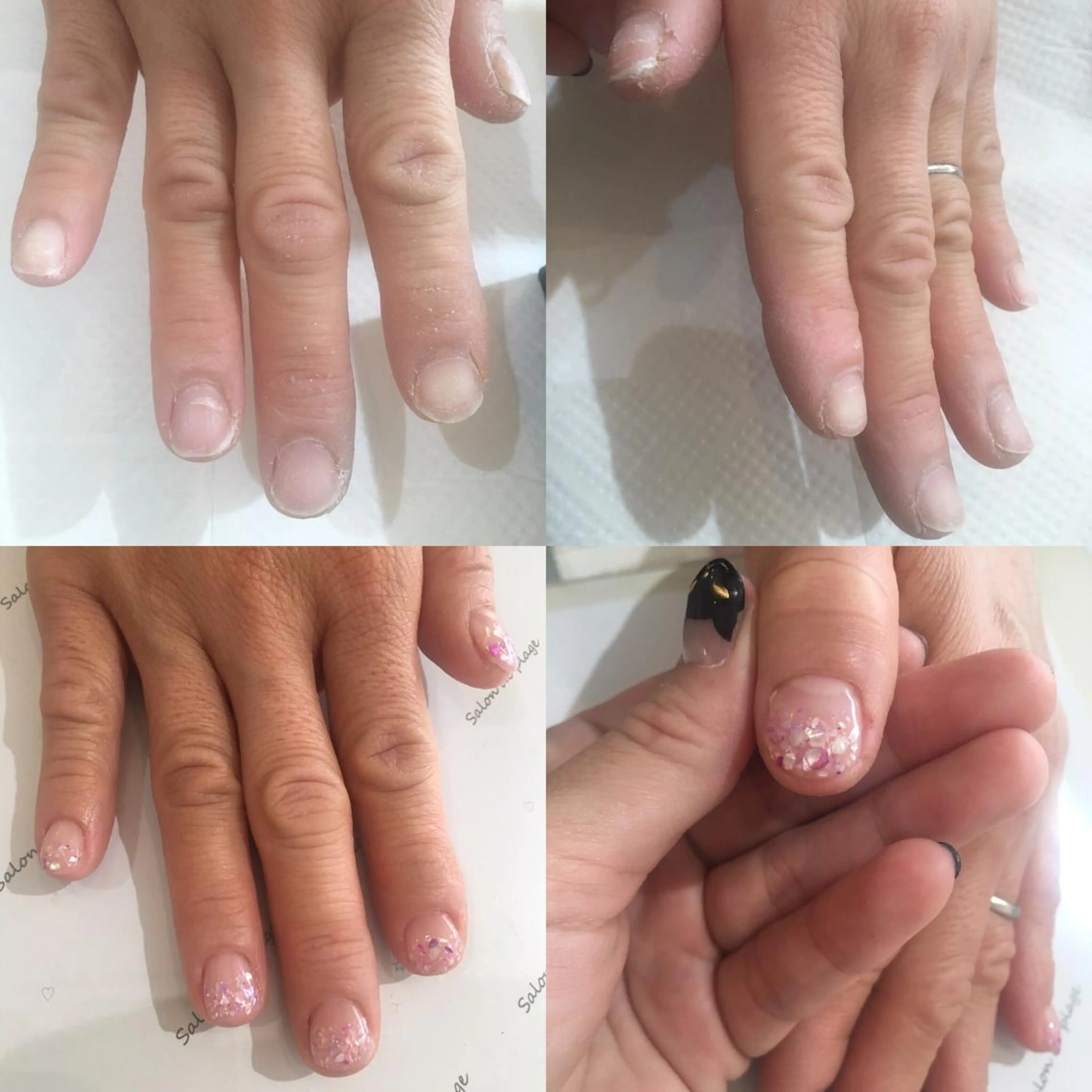 ネイル ジェルネイル グラデーション ラメ(グリッター) ラメグラデーション サロンド プラージュのネイルデザイン