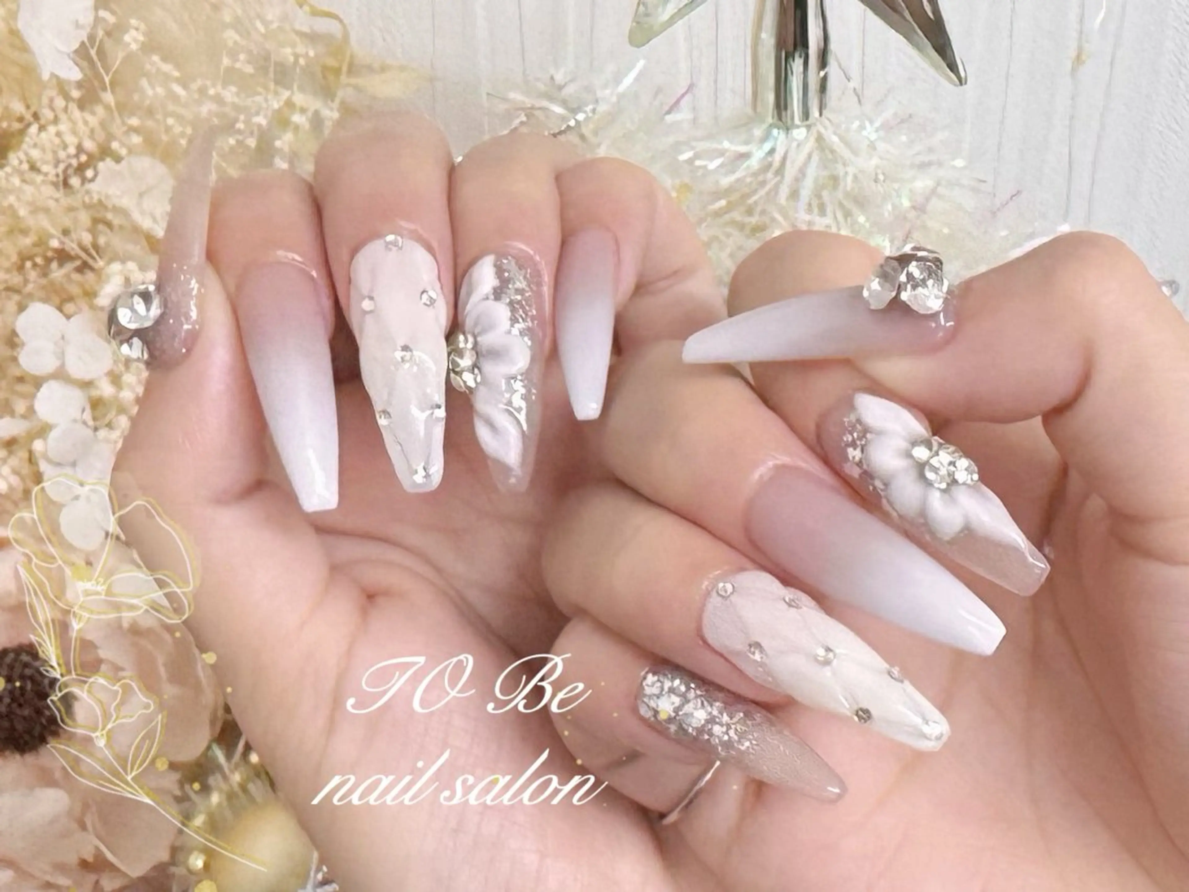ロング ハンドネイル Nail Salon To Be珈月のネイルデザイン