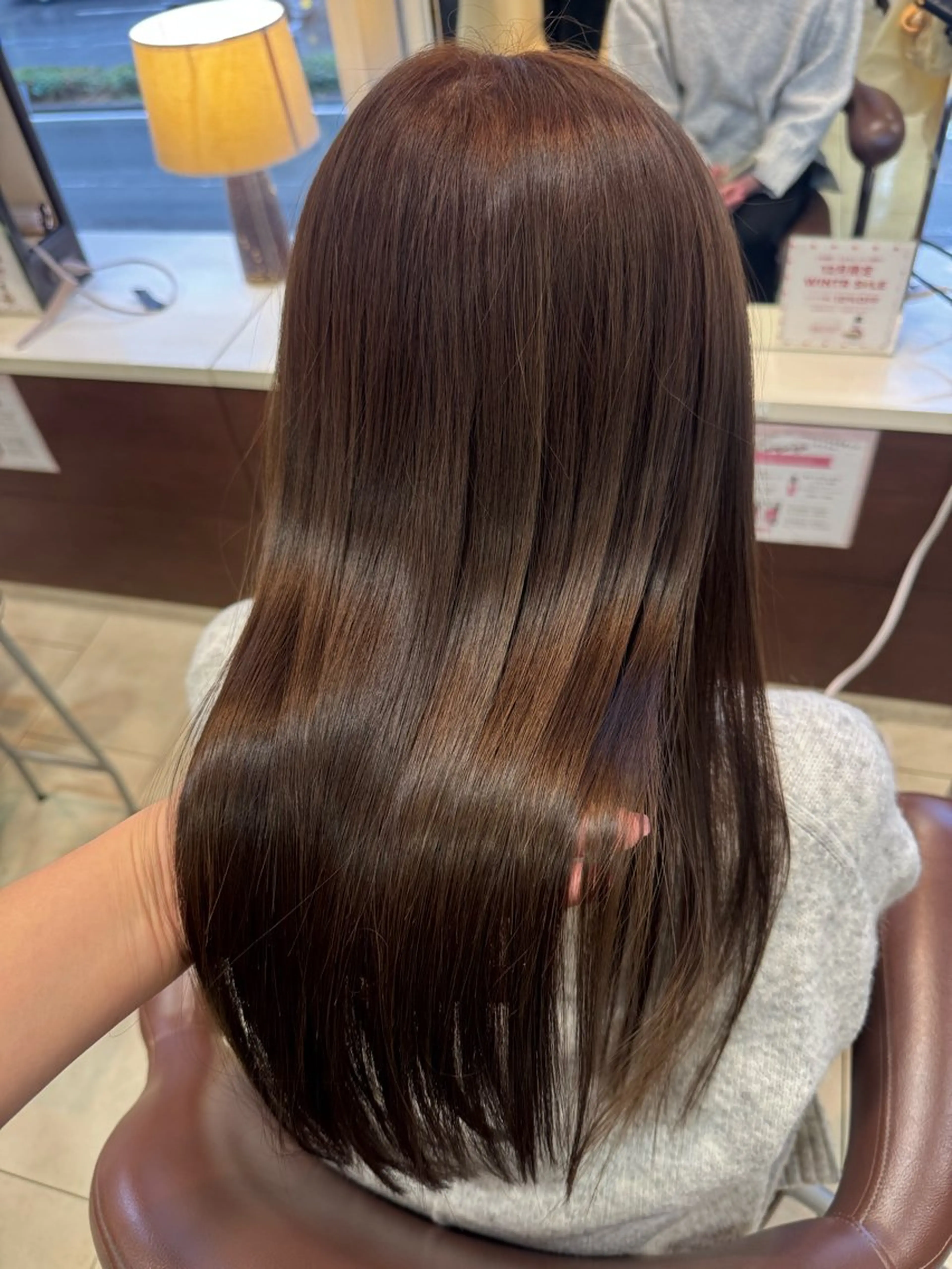 ロング ヘアカラー トリートメント 🍒暖色カラー🍒 髪質改善 西村亜弥のヘアスタイル