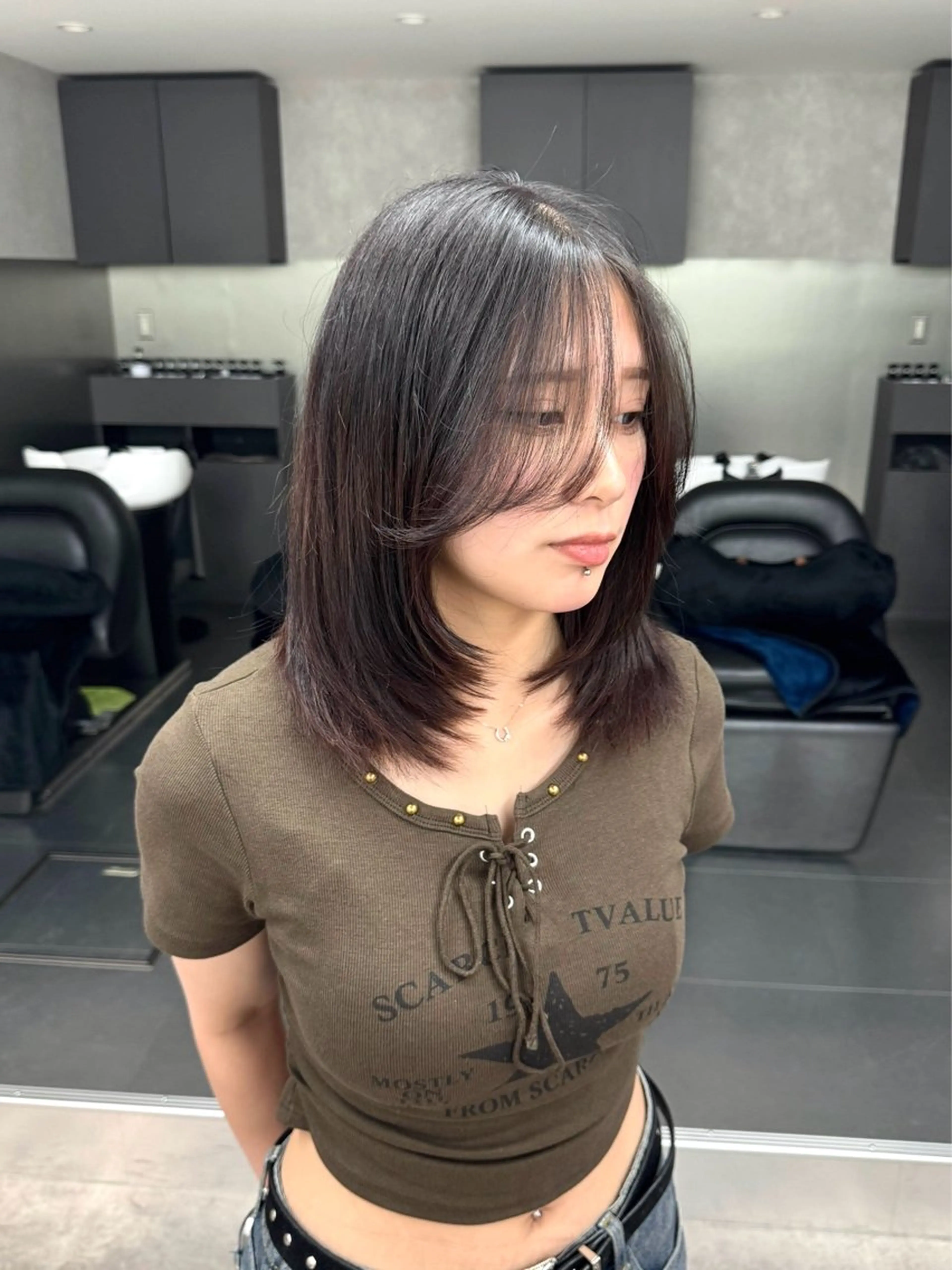 ミディアム カット 韓国特化🇰🇷千葉 /レイヤーカット竜生のヘアスタイル