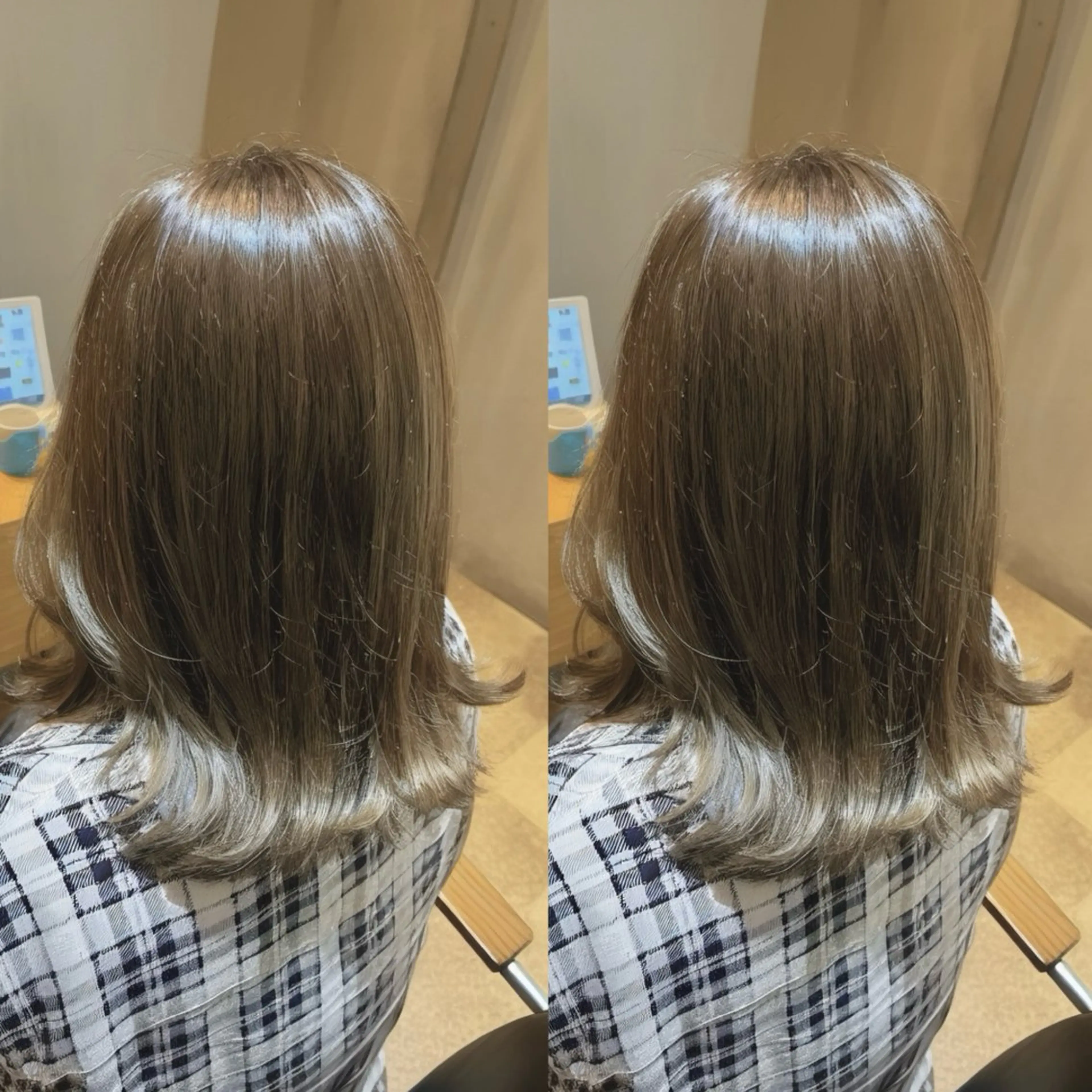 ミディアム カラー ベージュカラー 透明感カラー グレージュ オリーブベージュ オリーブカラー ヘアカラー トリートメント ラフィスヘアードープ所属・👑髪質改善wカラー /ハイトーン/アユカのヘアスタイル