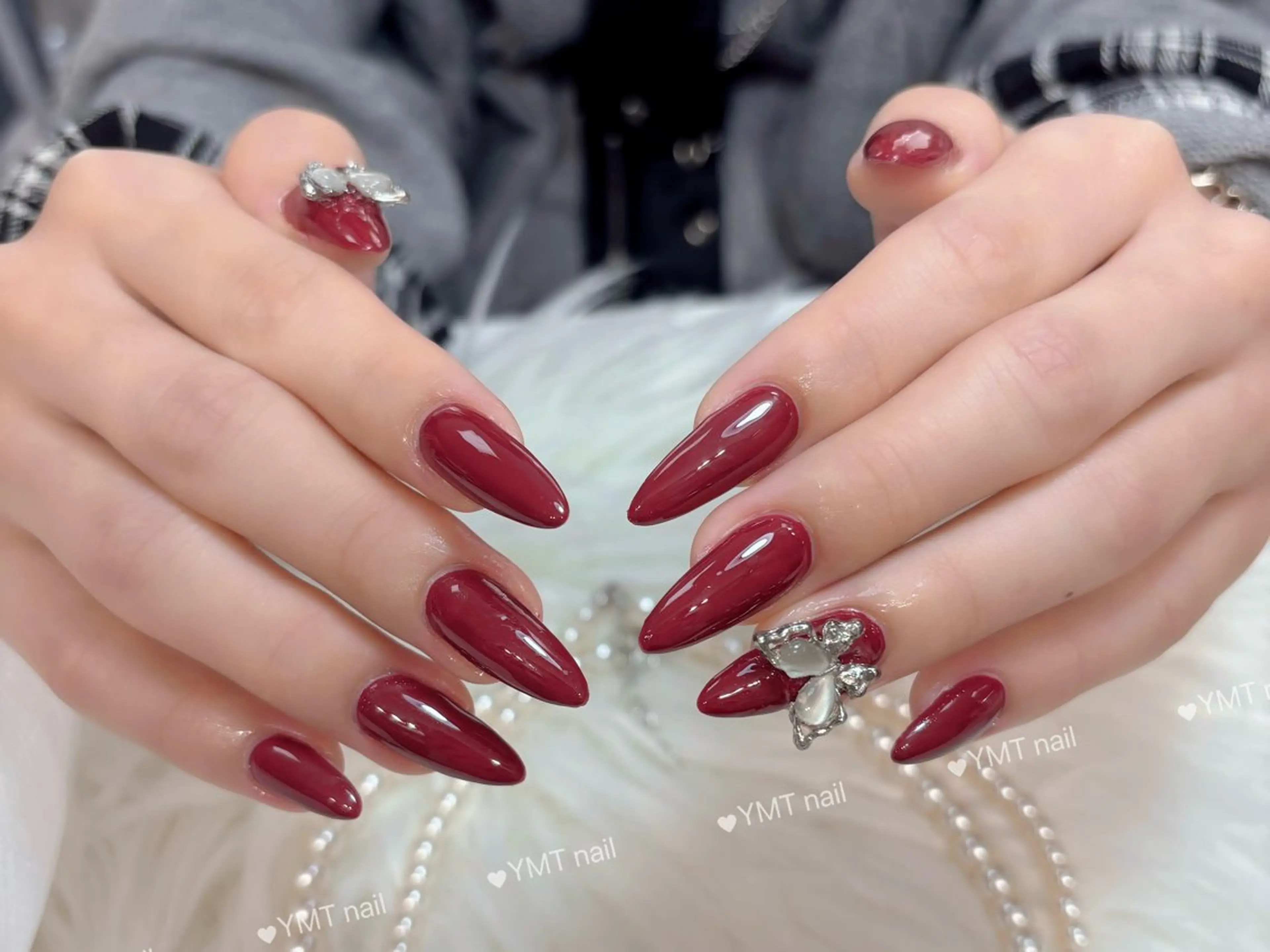 ネイル 長さ出し フットネイル ジェルネイル 韓国ネイル マグネットネイル ハンドネイル YMT NailStudioのネイルデザイン