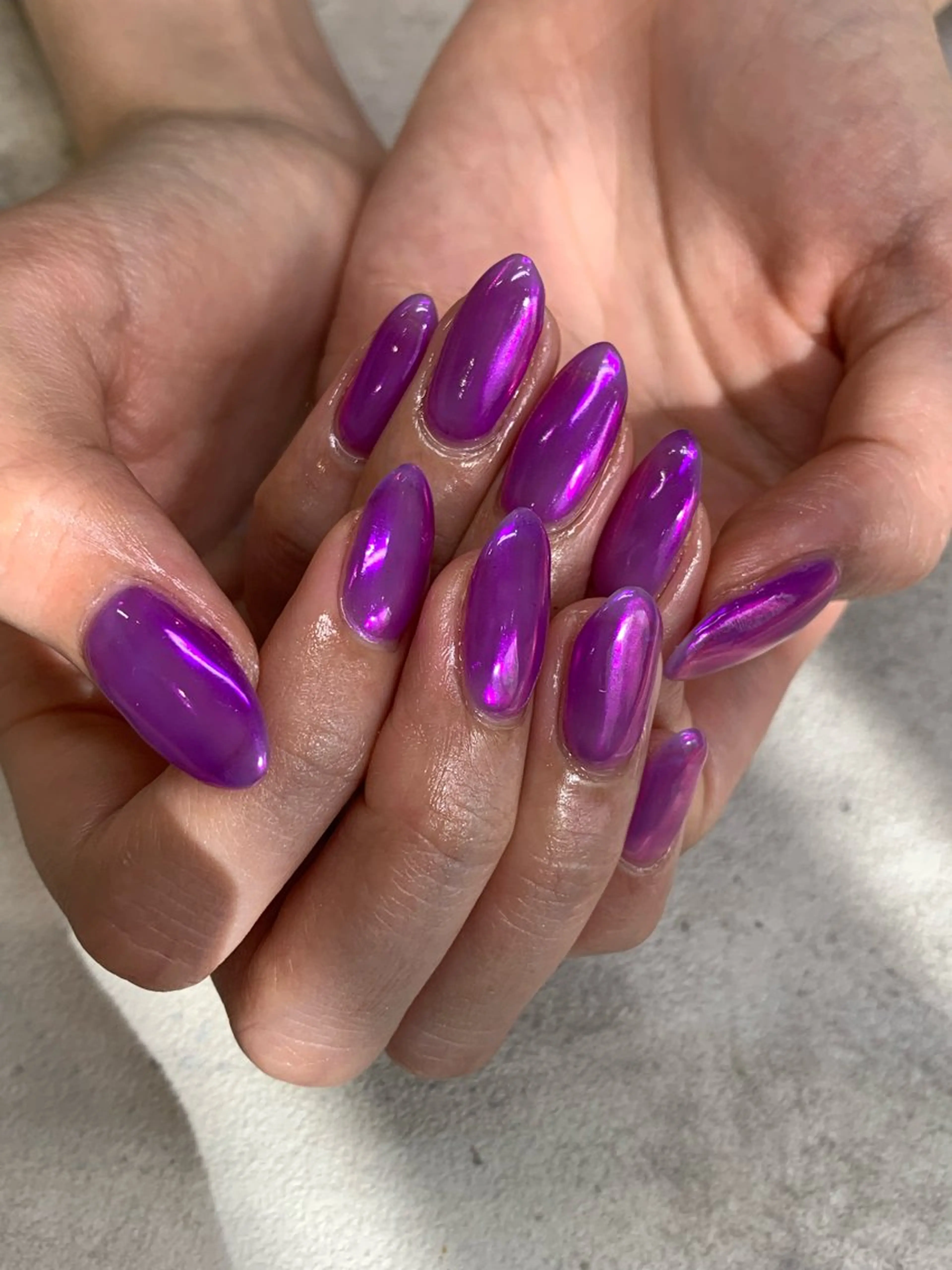 ネイル オーロラネイル ワンカラーネイル ハンドネイル Amelia さくらいのネイルデザイン