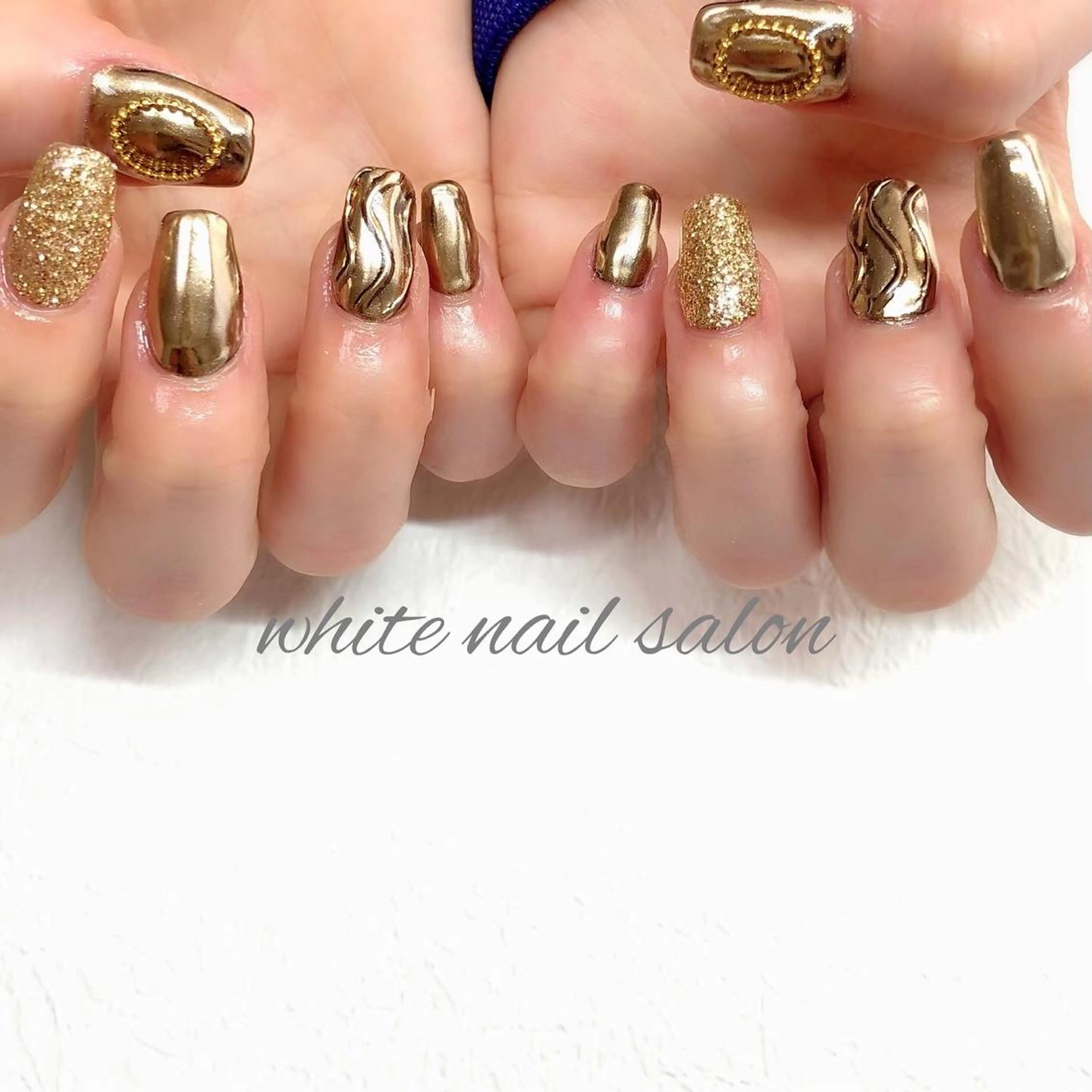 ネイル ジェルネイル ハードジェル ラメ(グリッター) 持ち込み ソフトジェル ハンドネイル white nail salonのネイルデザイン