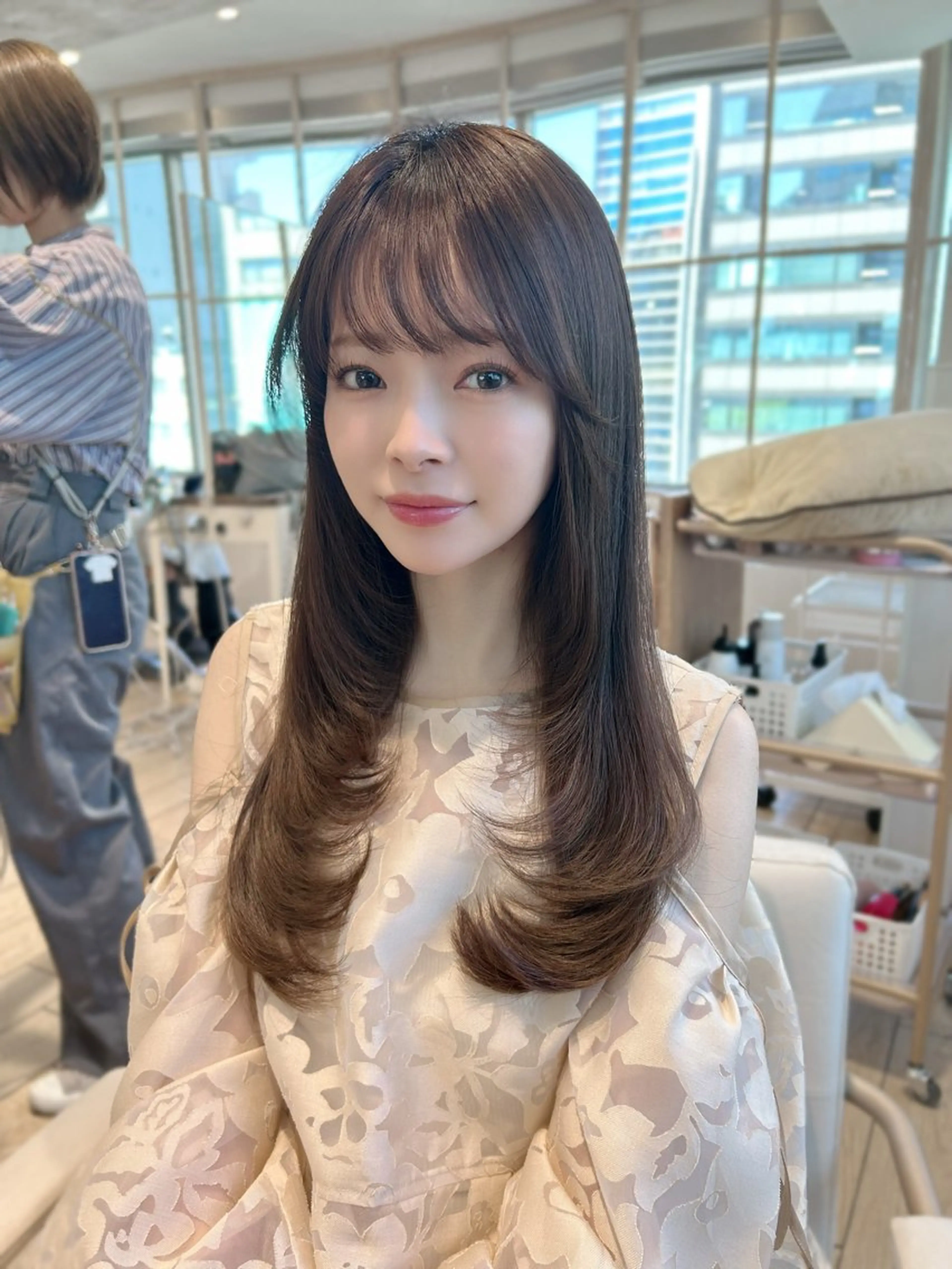 ロング カット ヘアカラー トリートメント 🎀大竹美侑／顔まわ りカット／レイヤーのヘアスタイル