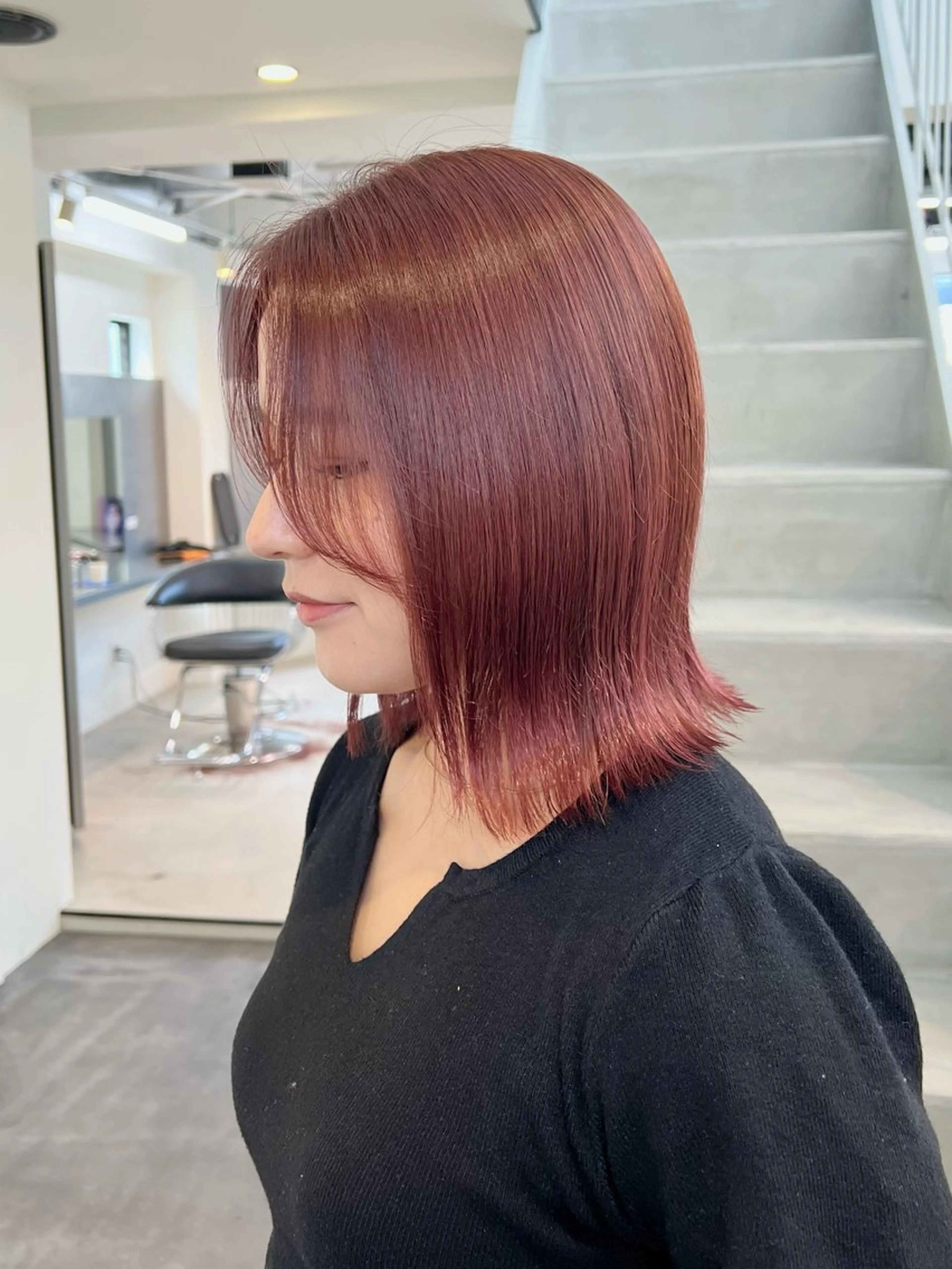 ミディアム カラー ブリーチ ピンクカラー レッドカラー カット ヘアカラー Ami ブリーチ/ハイトーンのヘアスタイル