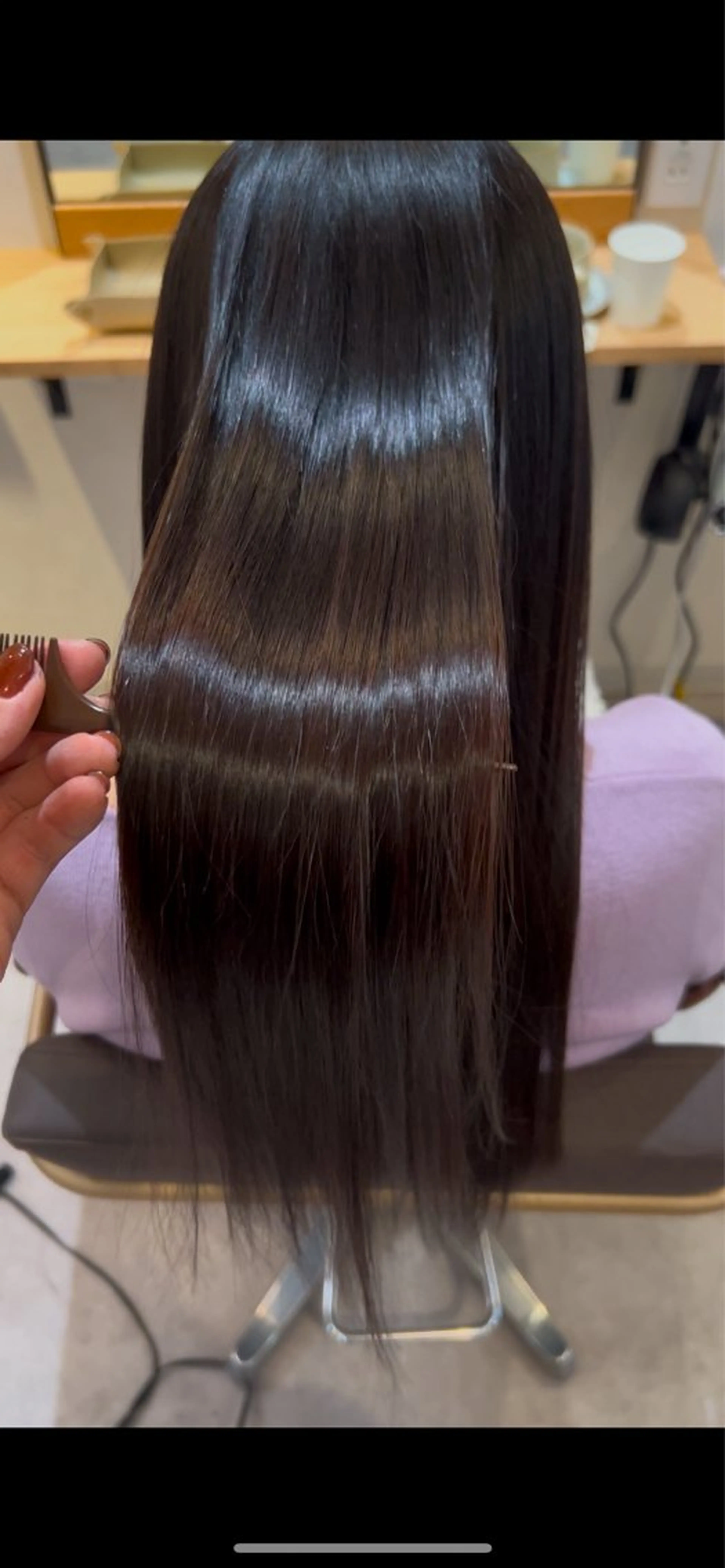 ロング カット 縮毛矯正 トリートメント ヘッドスパ 長濱 奏のヘアスタイル