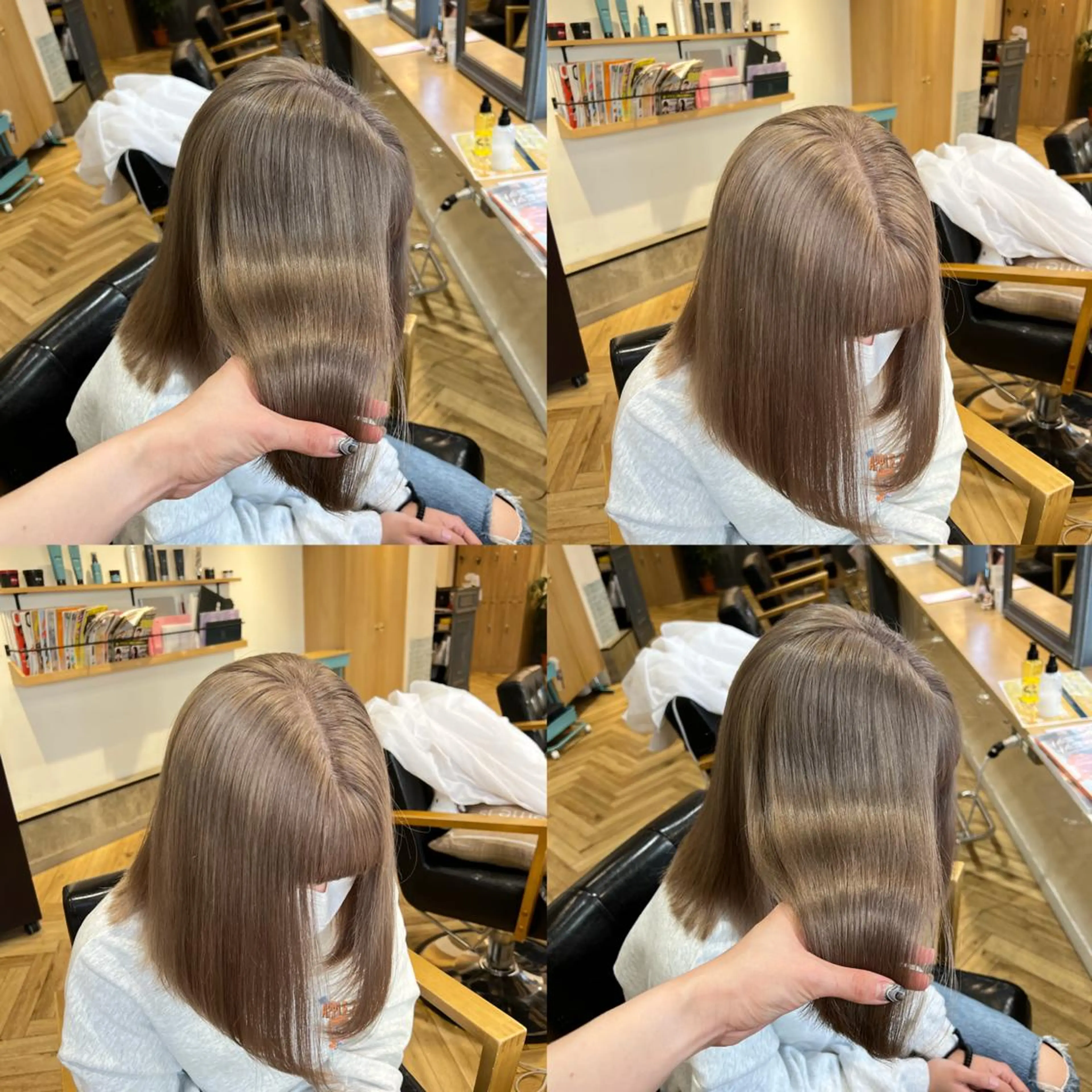 ミディアム カラー ベージュカラー 艶カラー/韓国顔周り 🎀mamiのヘアスタイル