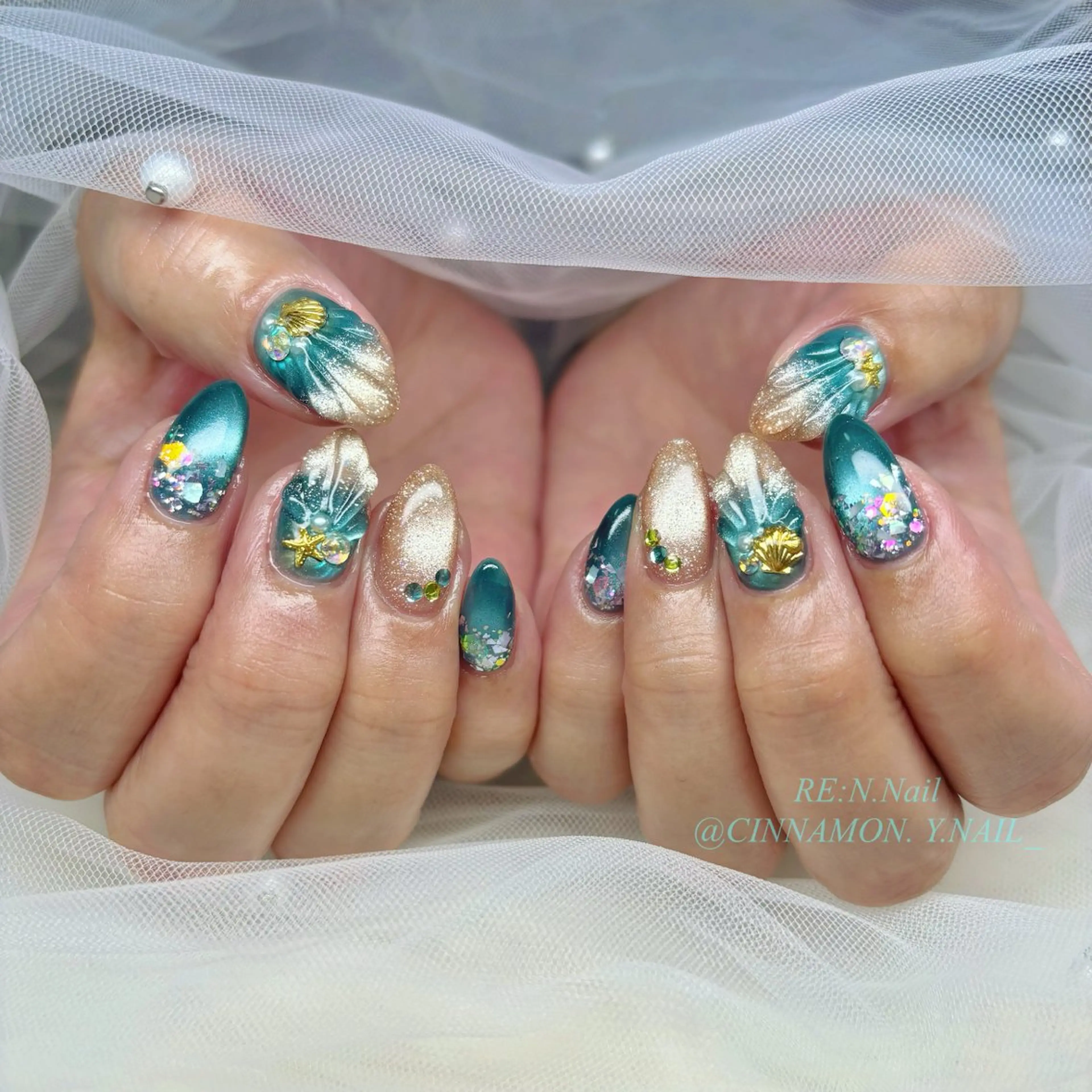 ネイル ハンドネイル Yuna🩵 RE:N.Nailのネイルデザイン