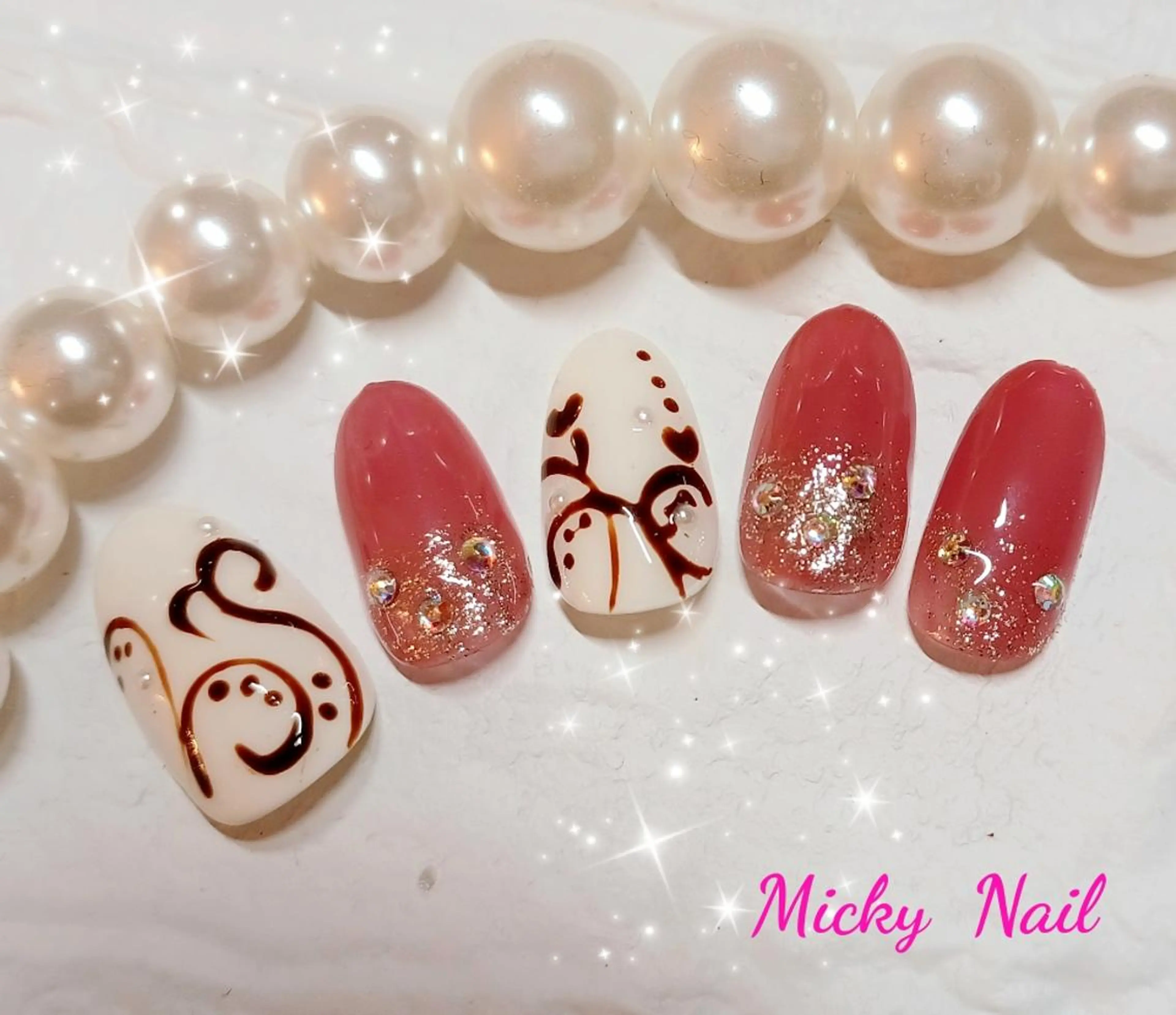 ネイル バレンタイン Micky nail chikushinoのネイルデザイン