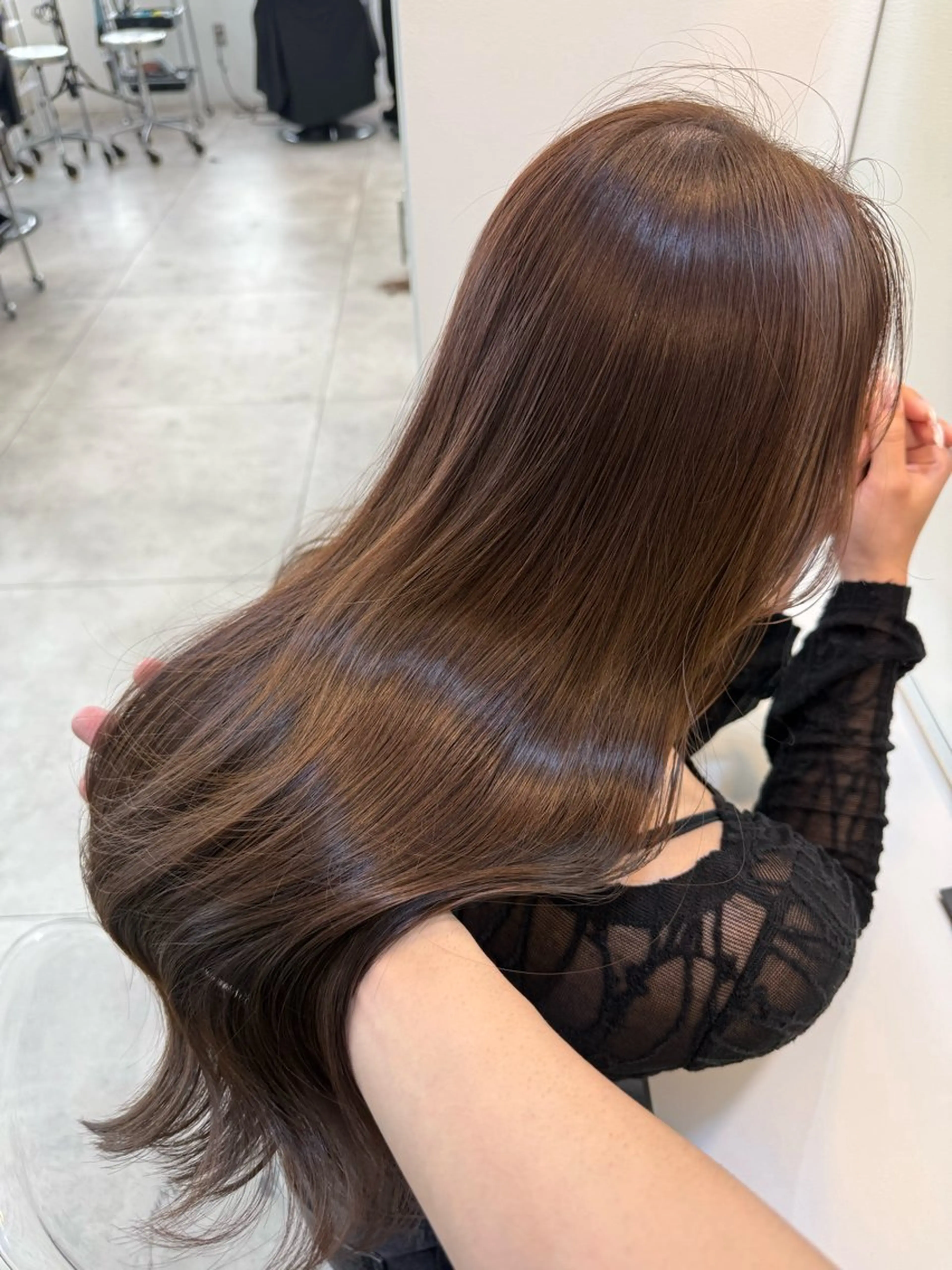 ロング カット ヘアカラー トリートメント 韓国ヘア/ワンホン ちひろのヘアスタイル