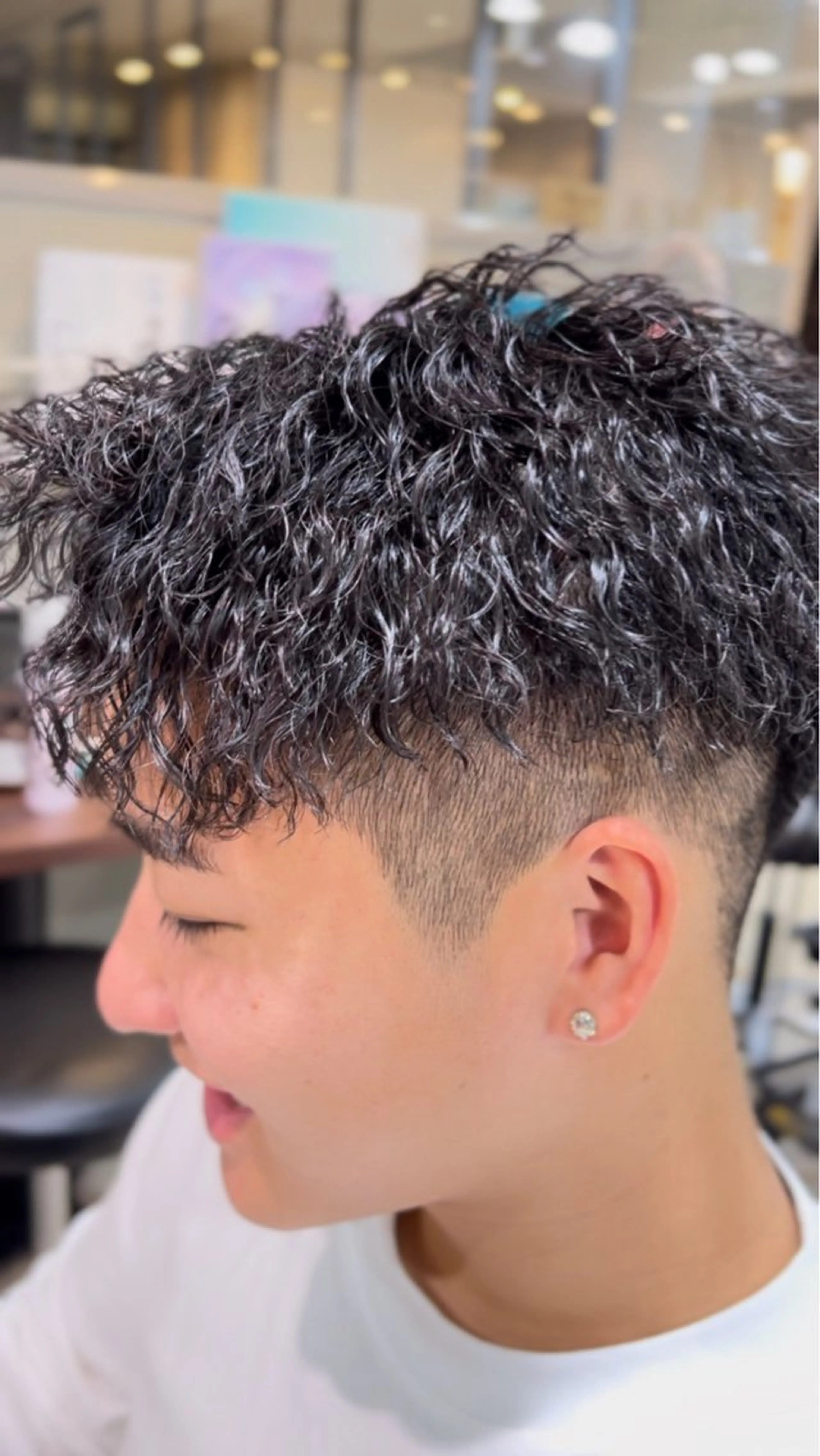 パーマ メンズ 心斎橋バレイヤージュ 小林勝貴のヘアスタイル