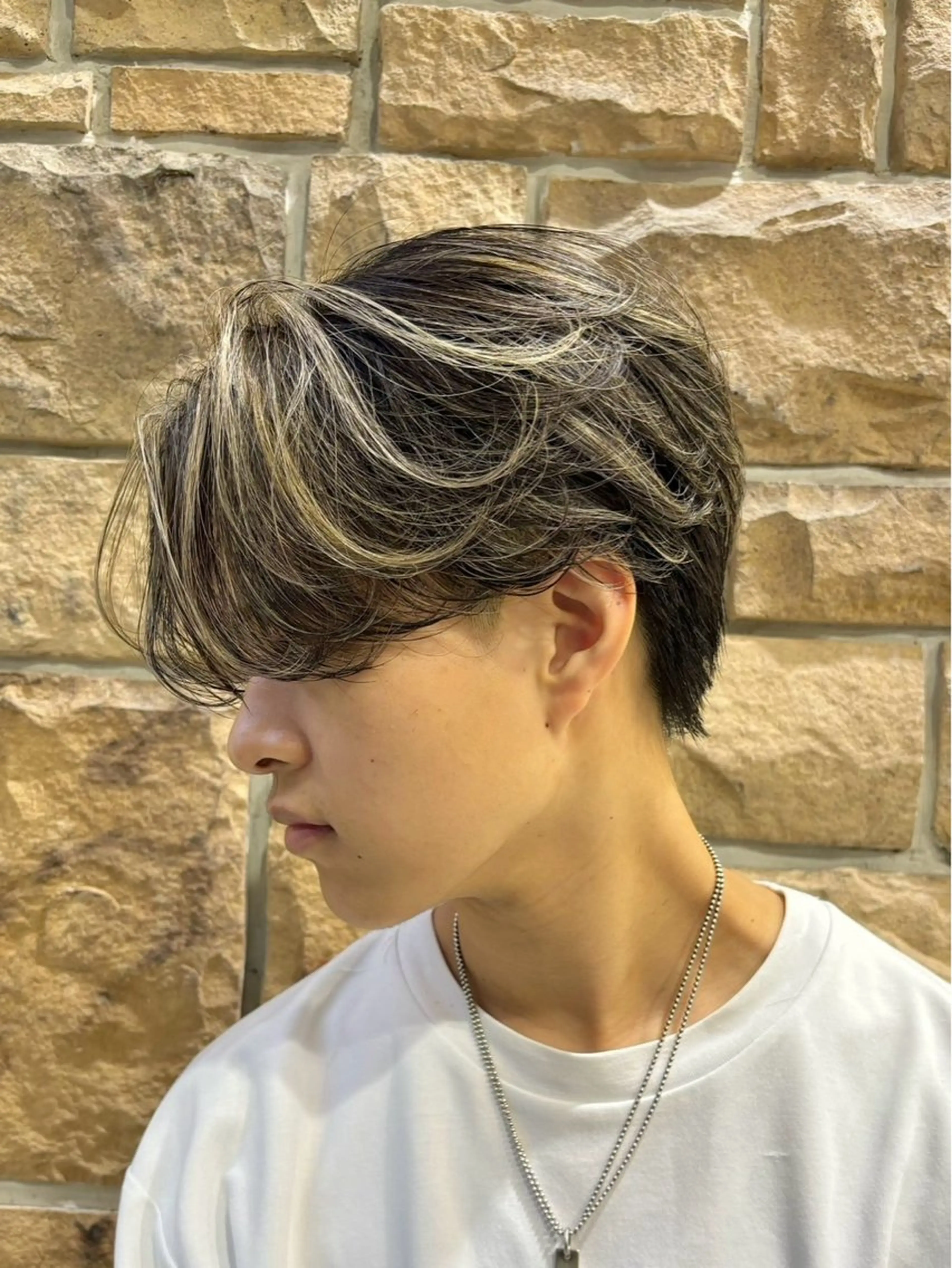 色気抜群✨ハイライトメッシュとメンズカットパーマでモテ男に‼️の写真