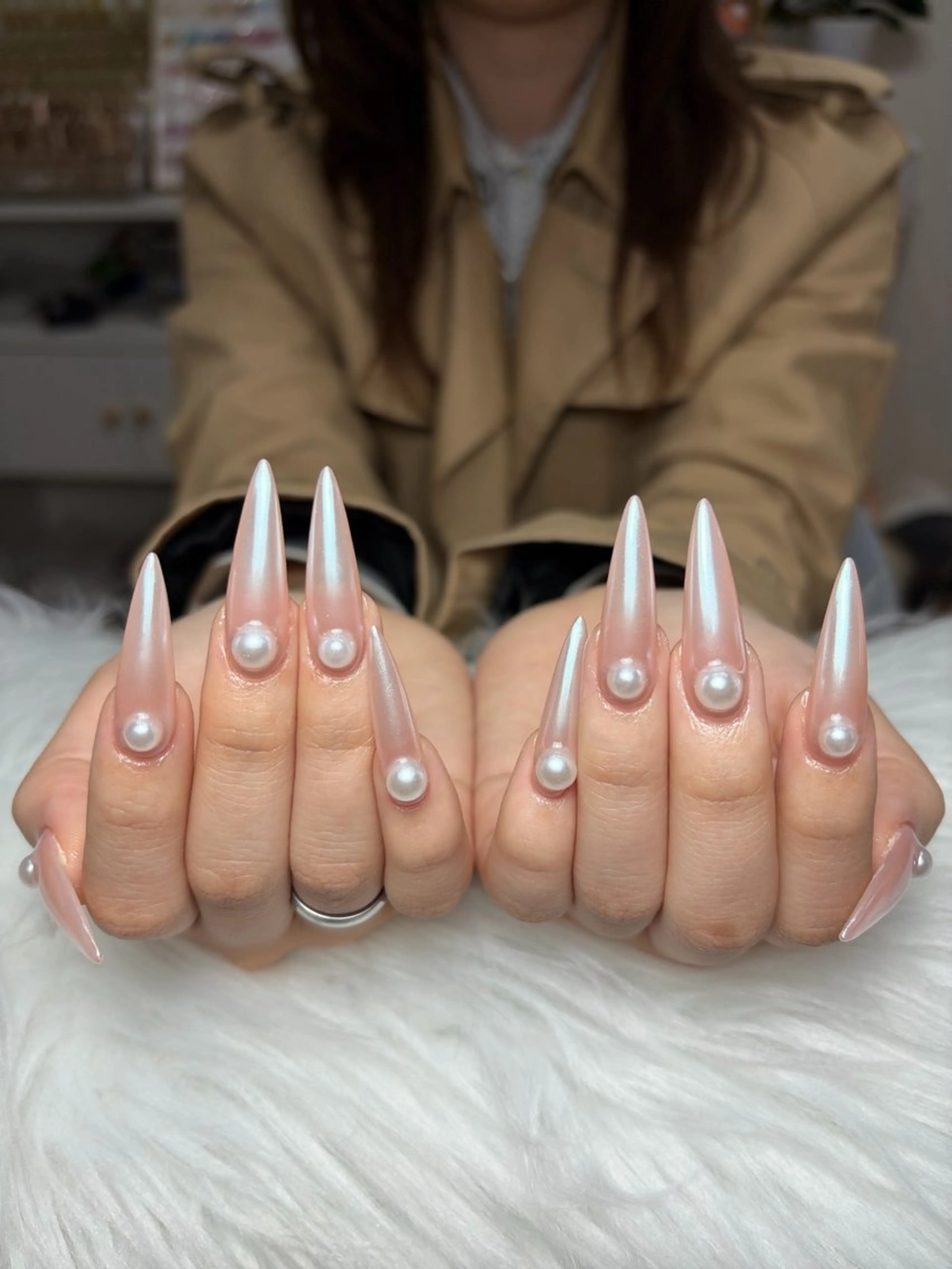 ネイル アートネイル 長さ出し ジェルネイル マグネットネイル ニュアンスネイル ハンドネイル Cloudy Chan Nailのネイルデザイン