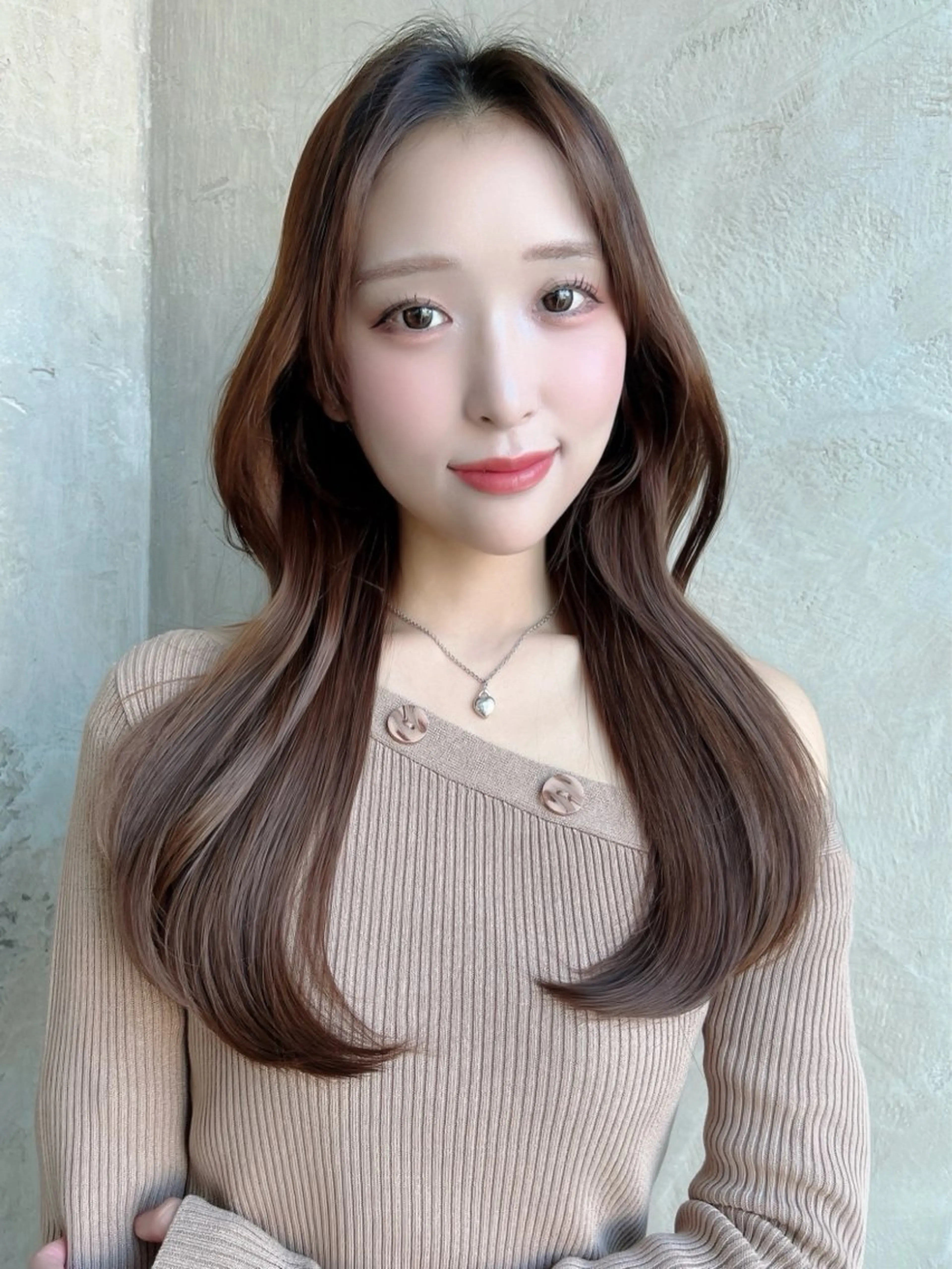 セミロング カラー パーマ 新宿✨顔周りカット 韓国ヘア/坂本亜裟海のヘアスタイル