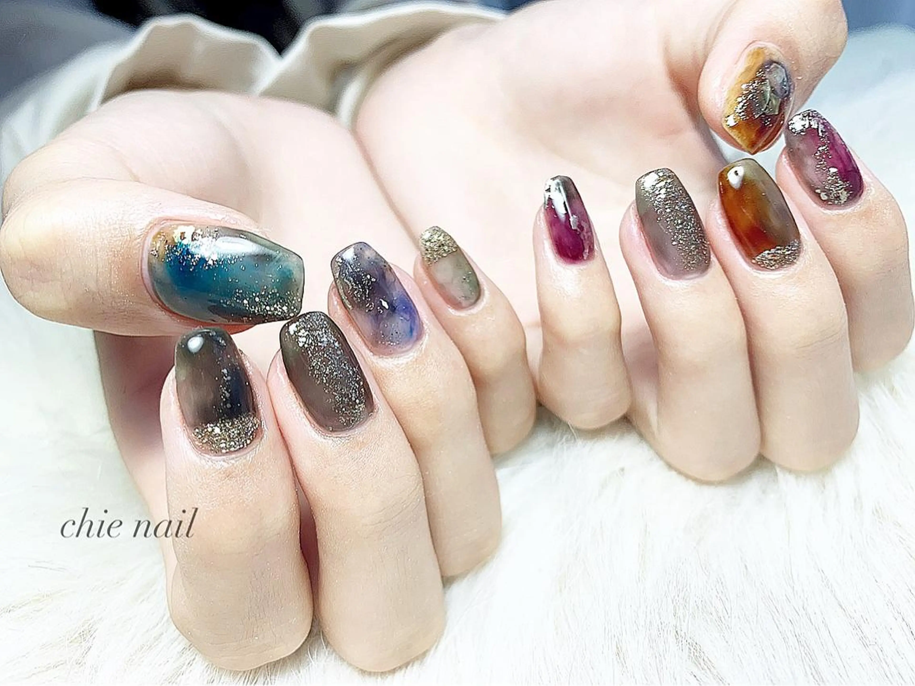 ネイル スクエアネイル 森ノ宮❤︎ chieのネイルデザイン