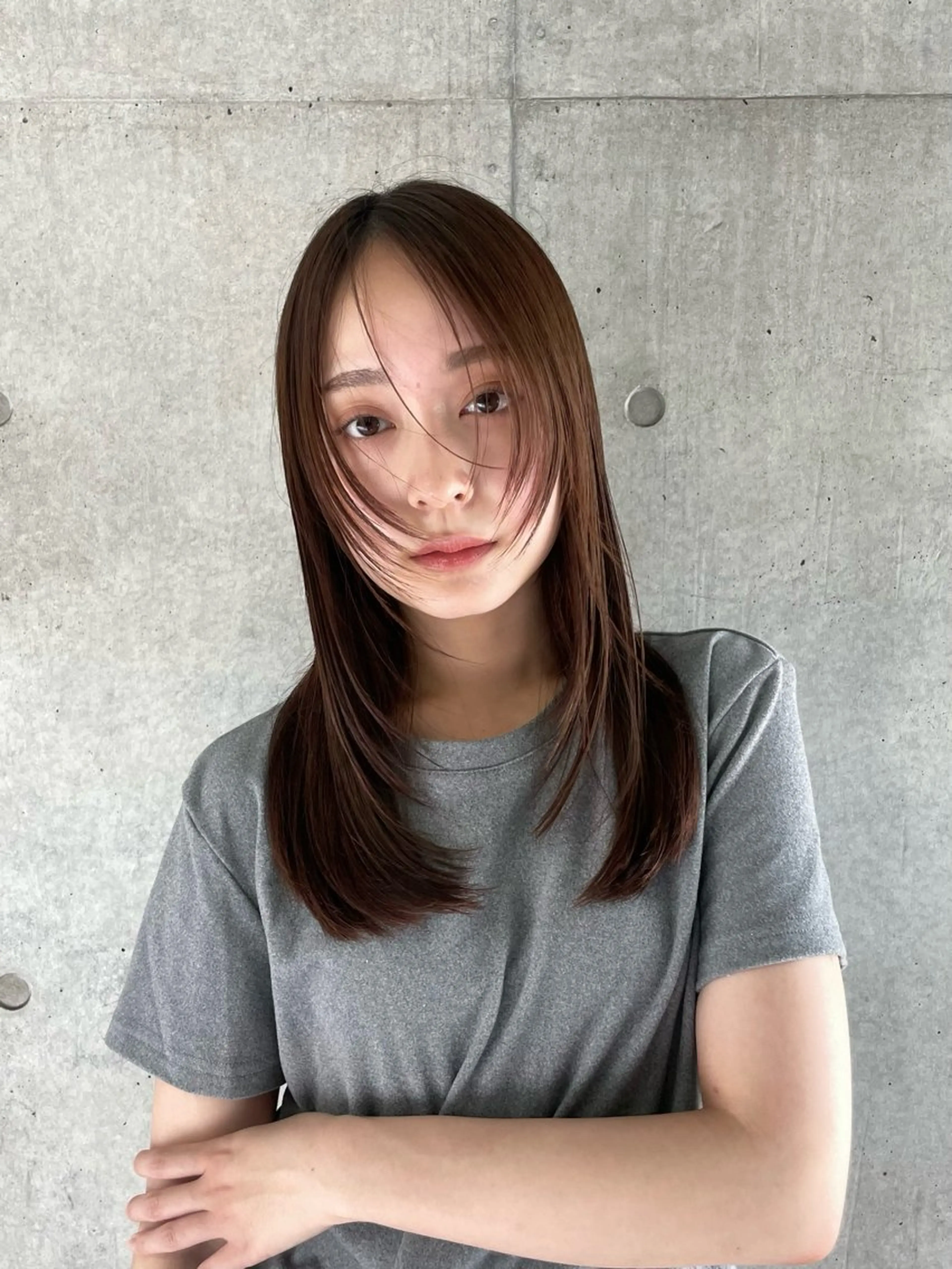 セミロング レイヤーカット 似合わせ/ベージュ /レイヤー/りほ🤍のヘアスタイル