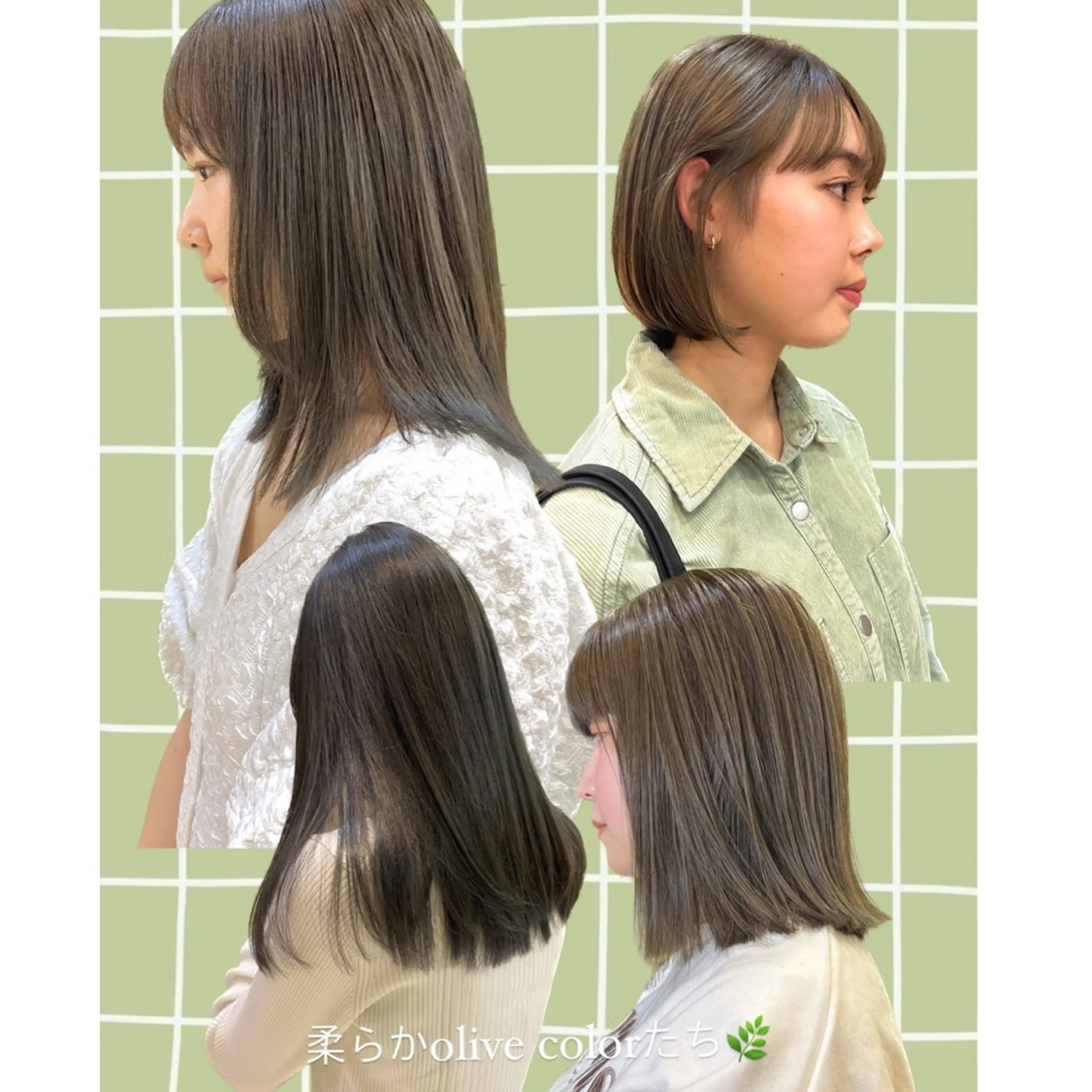 カラー アッシュ ベージュカラー グレージュ オリーブアッシュ オリーブベージュ 黒田瀬奈/ボブ まろやかベージュのヘアスタイル