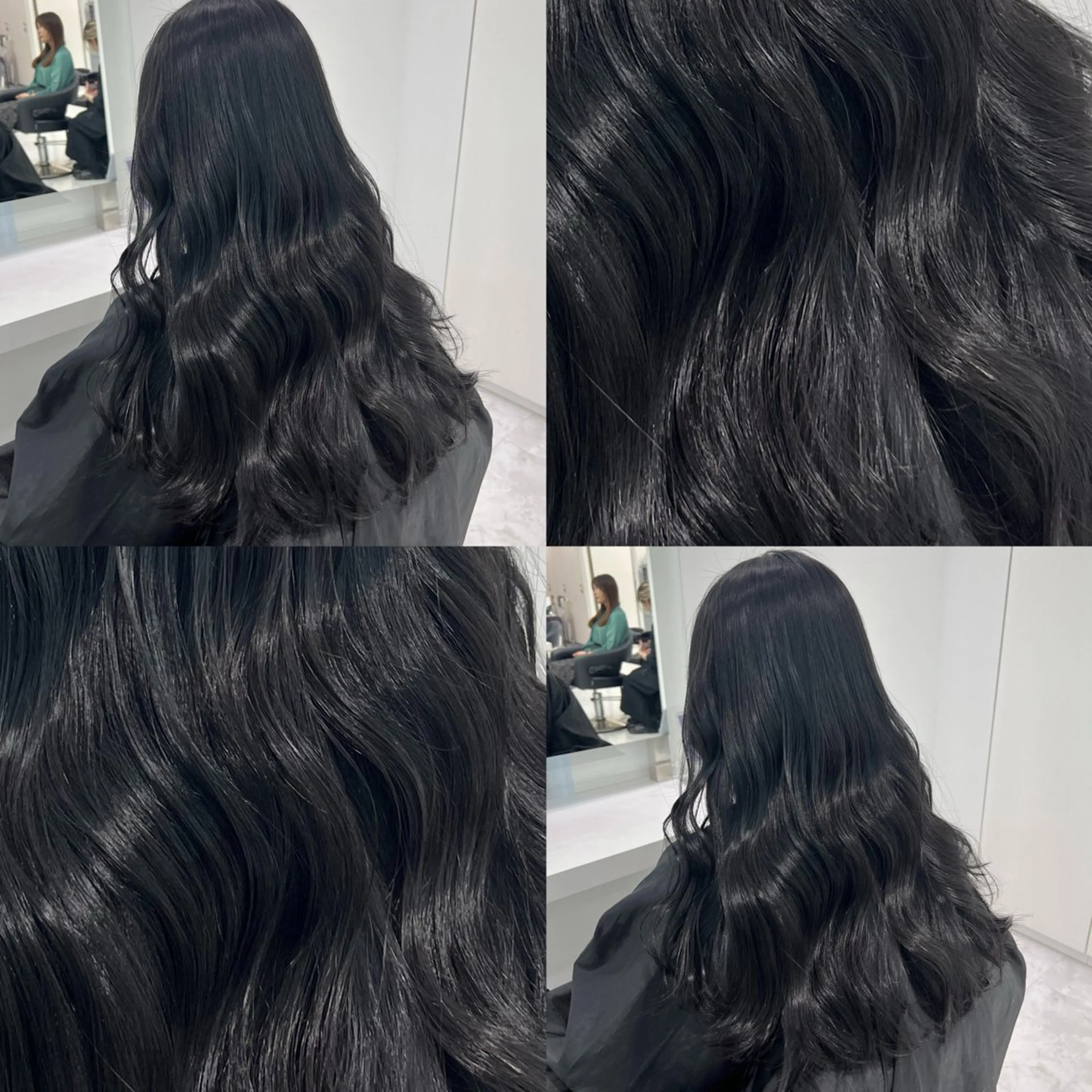 カラー 黒髪 ブルーカラー ブルーブラック 髪質改善 カット ヘアカラー トリートメント ヘッドスパ ヘアセット 💖SAE💖 銀座美容師のヘアスタイル